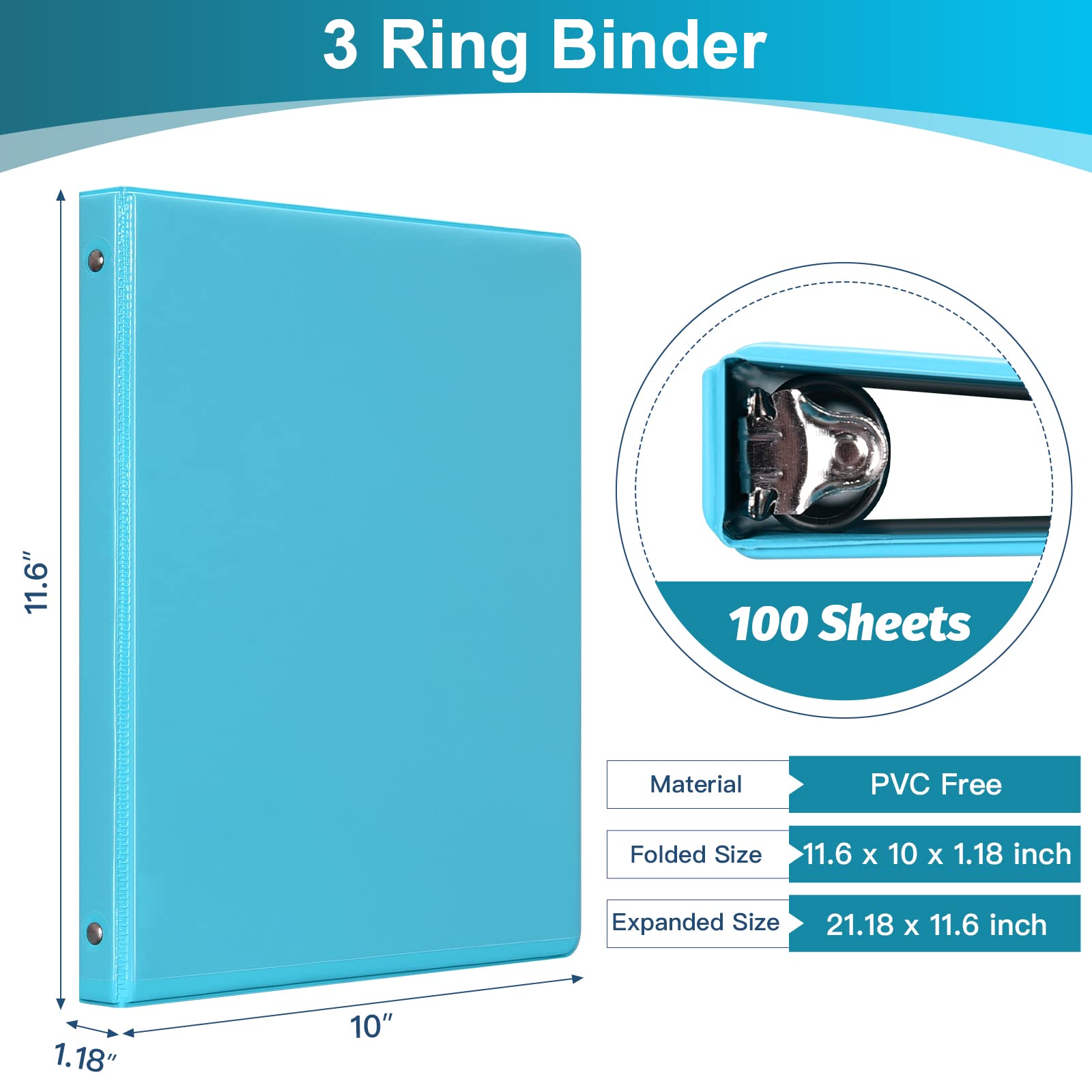 Foto 3 pulgar | Binder Suin, 3 Anillas, 0,5 Pulgadas, Con 2 Bolsillos Interiores, Paquete De 6 - Venta Internacional.