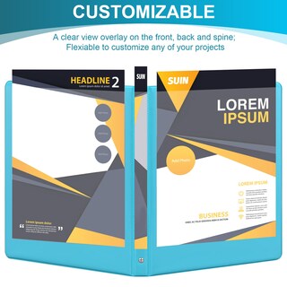 Foto 4 | Binder Suin, 3 Anillas, 0,5 Pulgadas, Con 2 Bolsillos Interiores, Paquete De 6 - Venta Internacional.