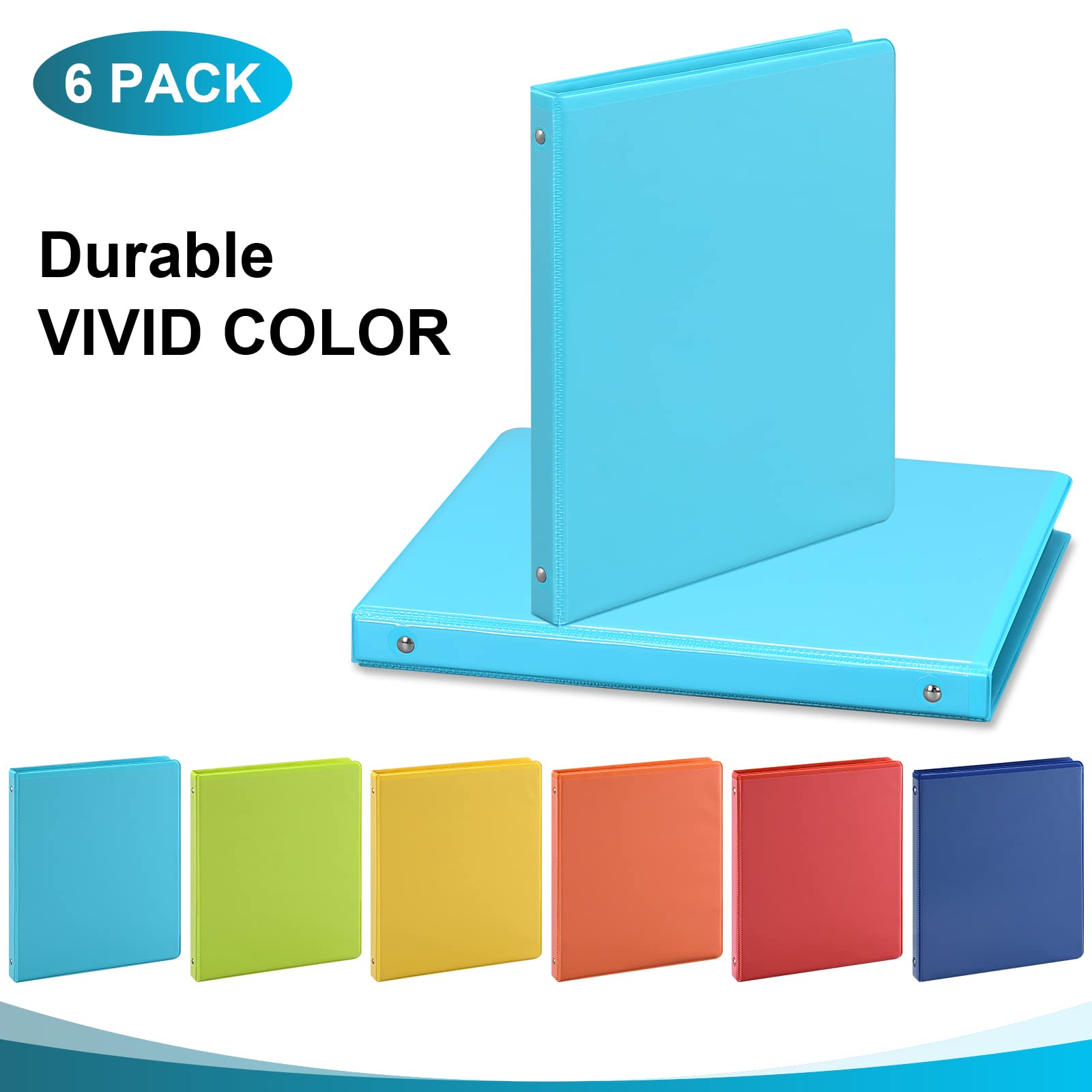 Foto 8 pulgar | Binder Suin, 3 Anillas, 0,5 Pulgadas, Con 2 Bolsillos Interiores, Paquete De 6 - Venta Internacional.
