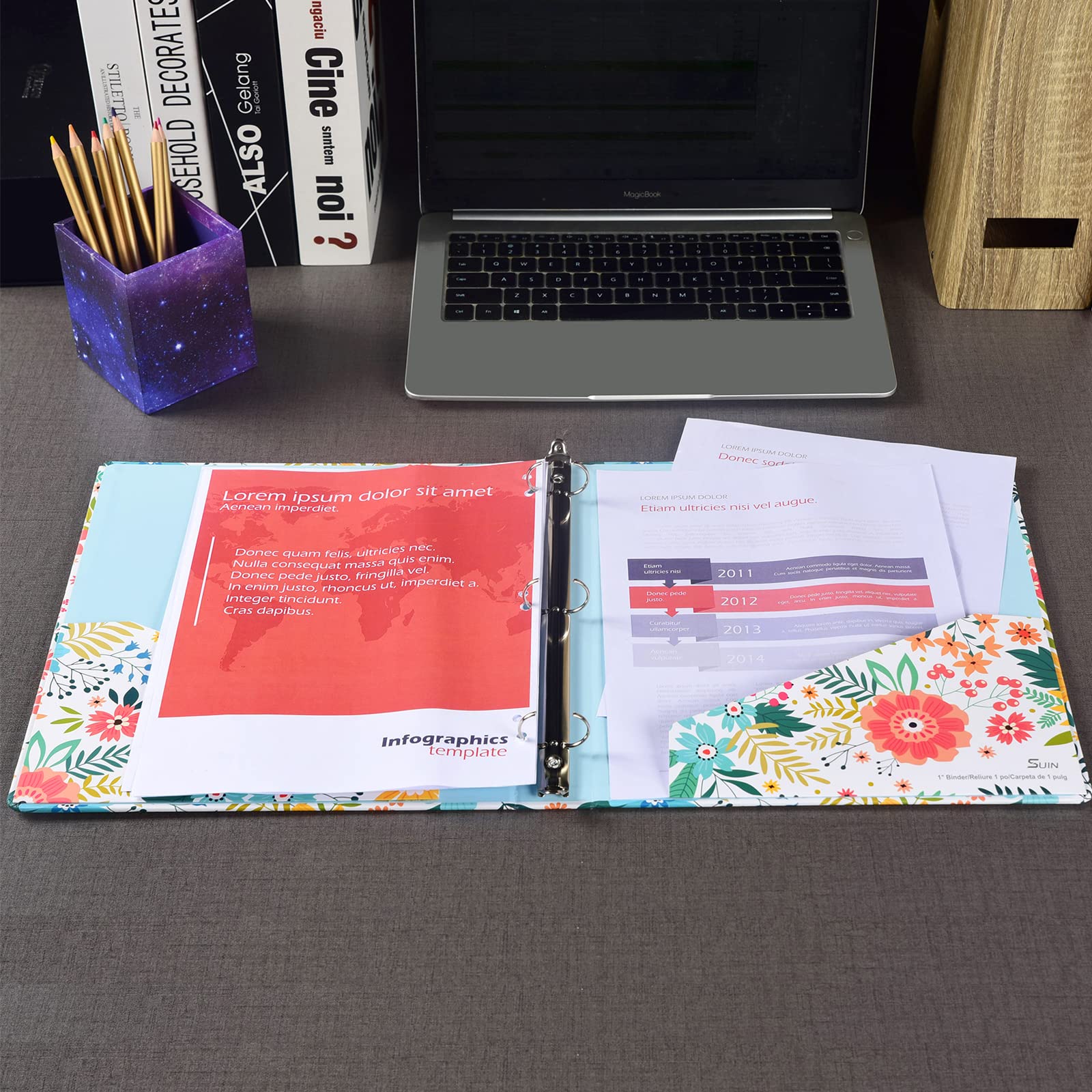 Foto 7 pulgar | Carpeta De 3 Anillas Suin De 1 Pulgada Con Bolsillos Para Cartas Estadounidenses De 8.5 X 11 Pulgadas - Venta Intern