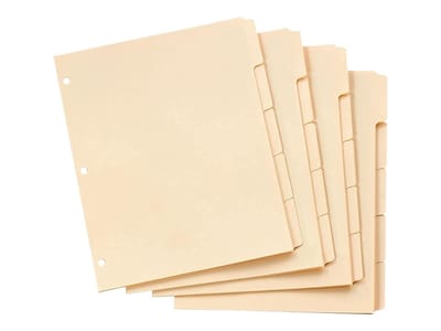 Foto 2 | Divisores De Carpetas Oxford Blank Para Escribir En 5 Pestañas Tamaño Carta - Venta Internacional.