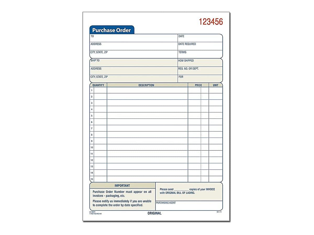 Foto 2 | Bloc De Solicitudes De Compra Adams Dc5831-10  2 Piezas  Sin Carbono - Venta Internacional.