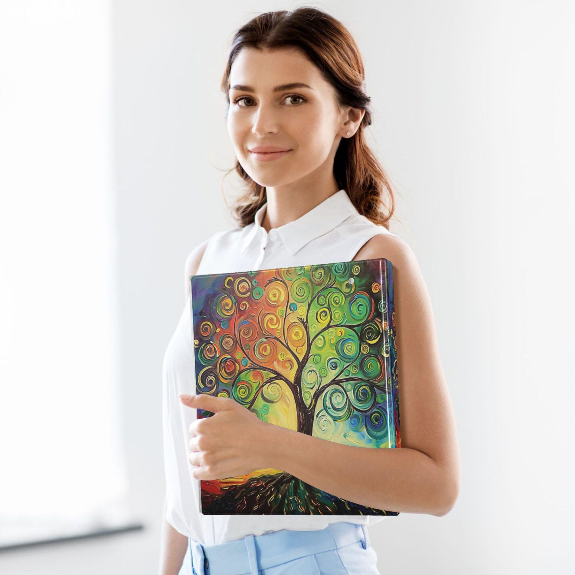 Foto 5 pulgar | Carpetas Redondas Wamika Tree Of Life  4 Cm  Rainbow 200s - Venta Internacional.