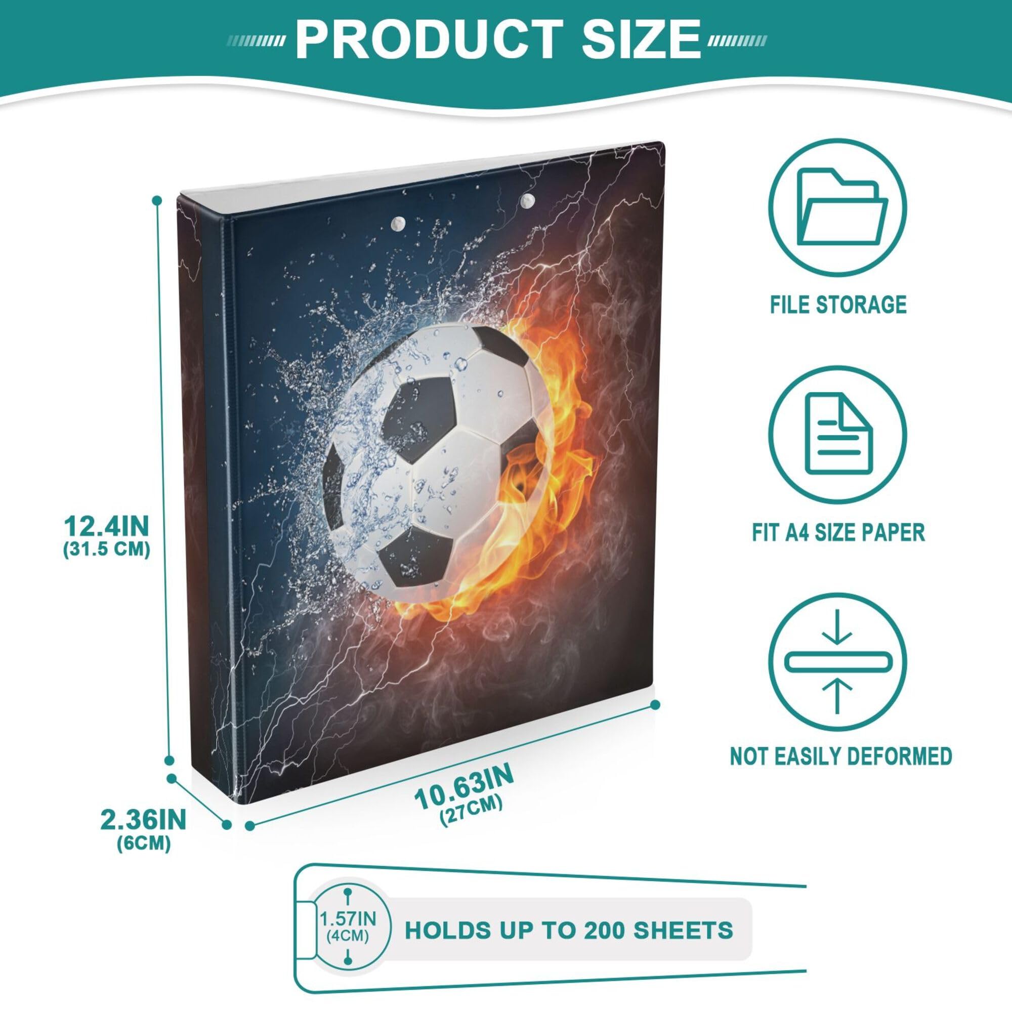 Foto 4 | Portapapeles Wamika Ice Fire  Fútbol  Fútbol  Azul Marino - Venta Internacional.