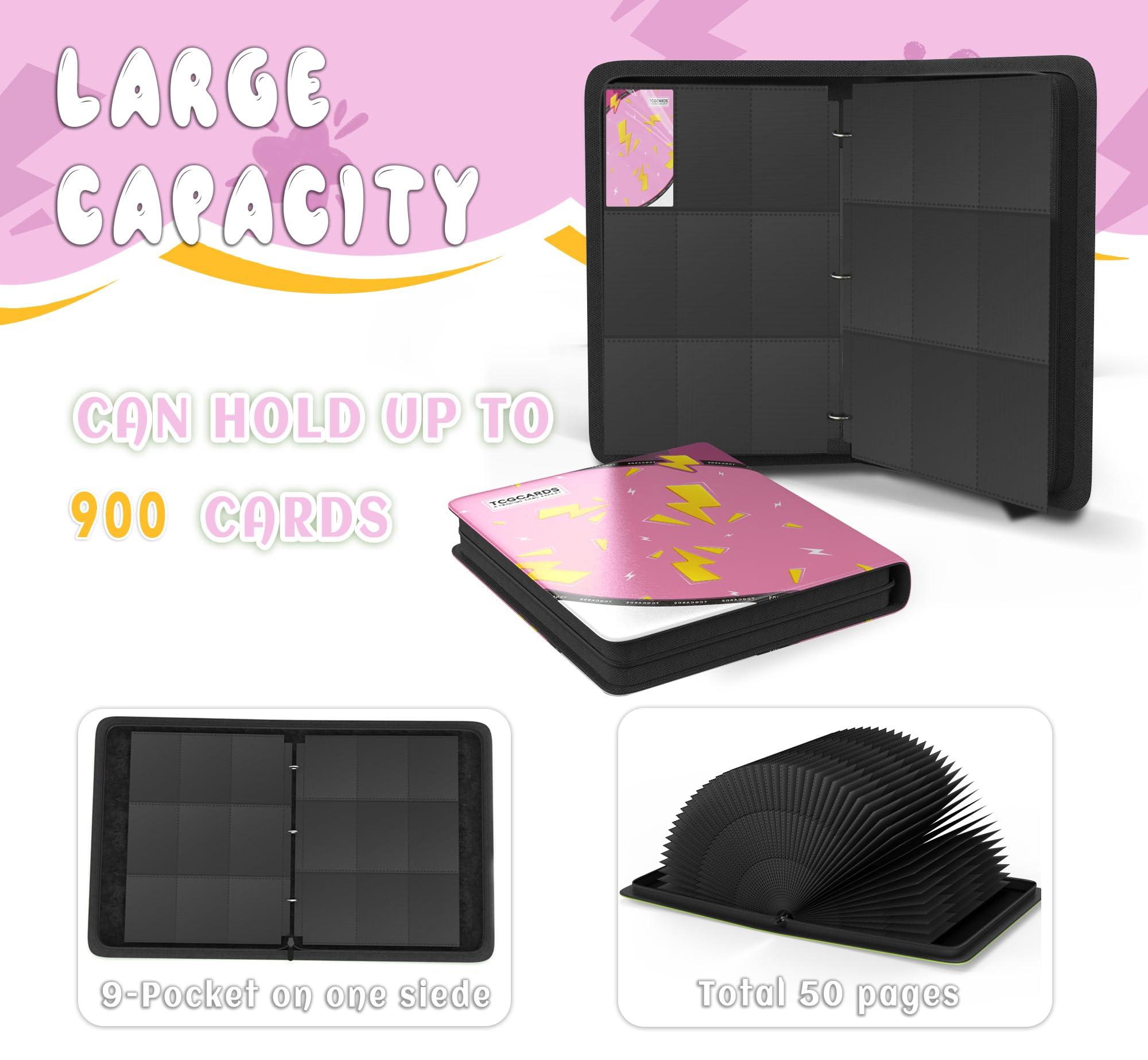 Foto 5 pulgar | Carpeta Coleccionable Yifan 900 Bolsillos Con 50 Fundas  Color Rosa - Venta Internacional.