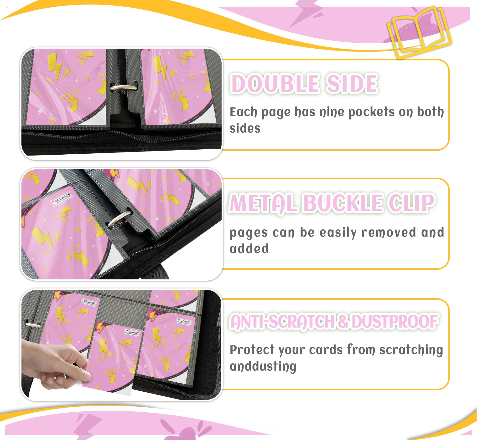 Foto 5 | Carpeta Coleccionable Yifan 900 Bolsillos Con 50 Fundas  Color Rosa - Venta Internacional.
