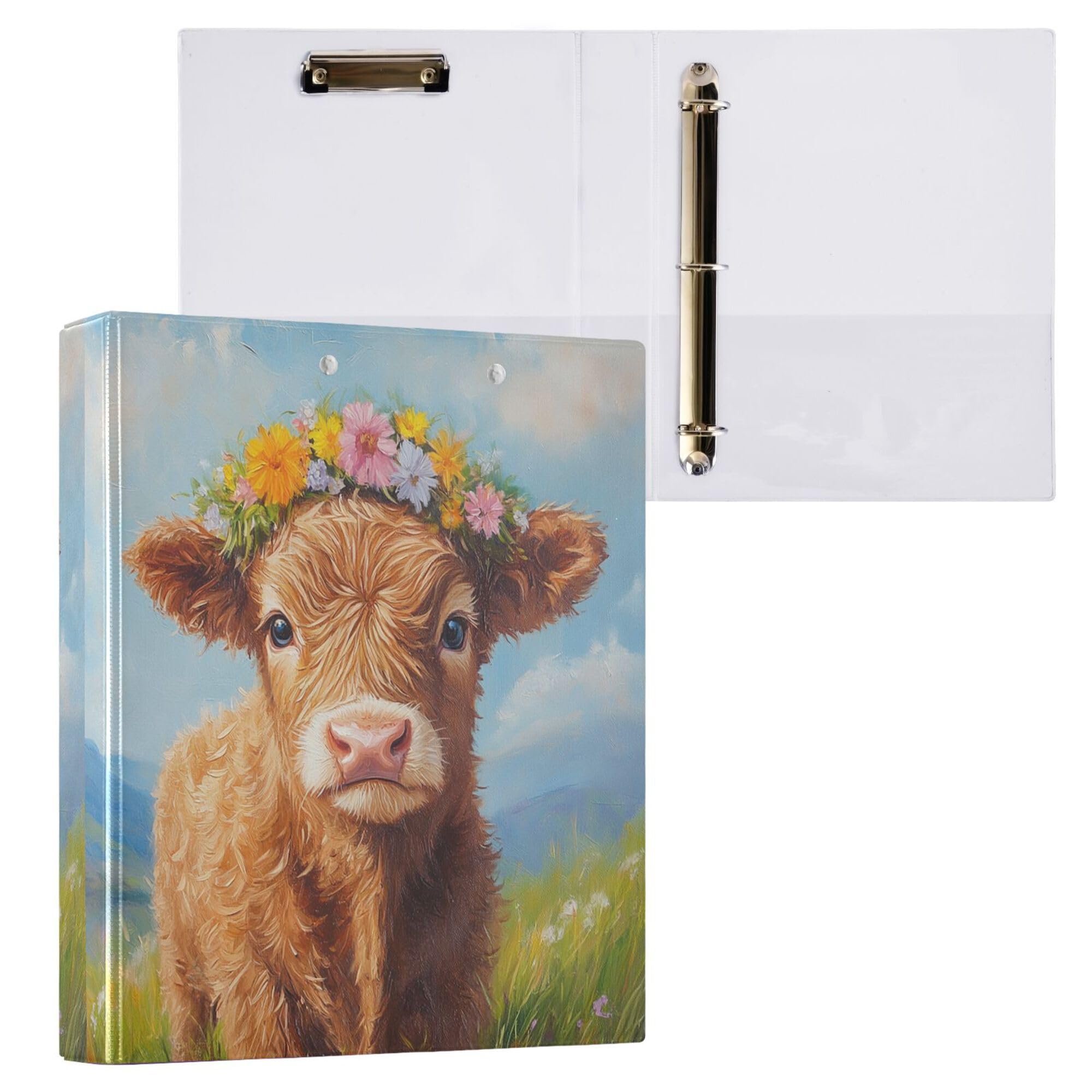 Foto 2 pulgar | Carpetas Redondas Wamika Highland Cow  4 Cm  3 Anillas  200 Hojas - Venta Internacional.