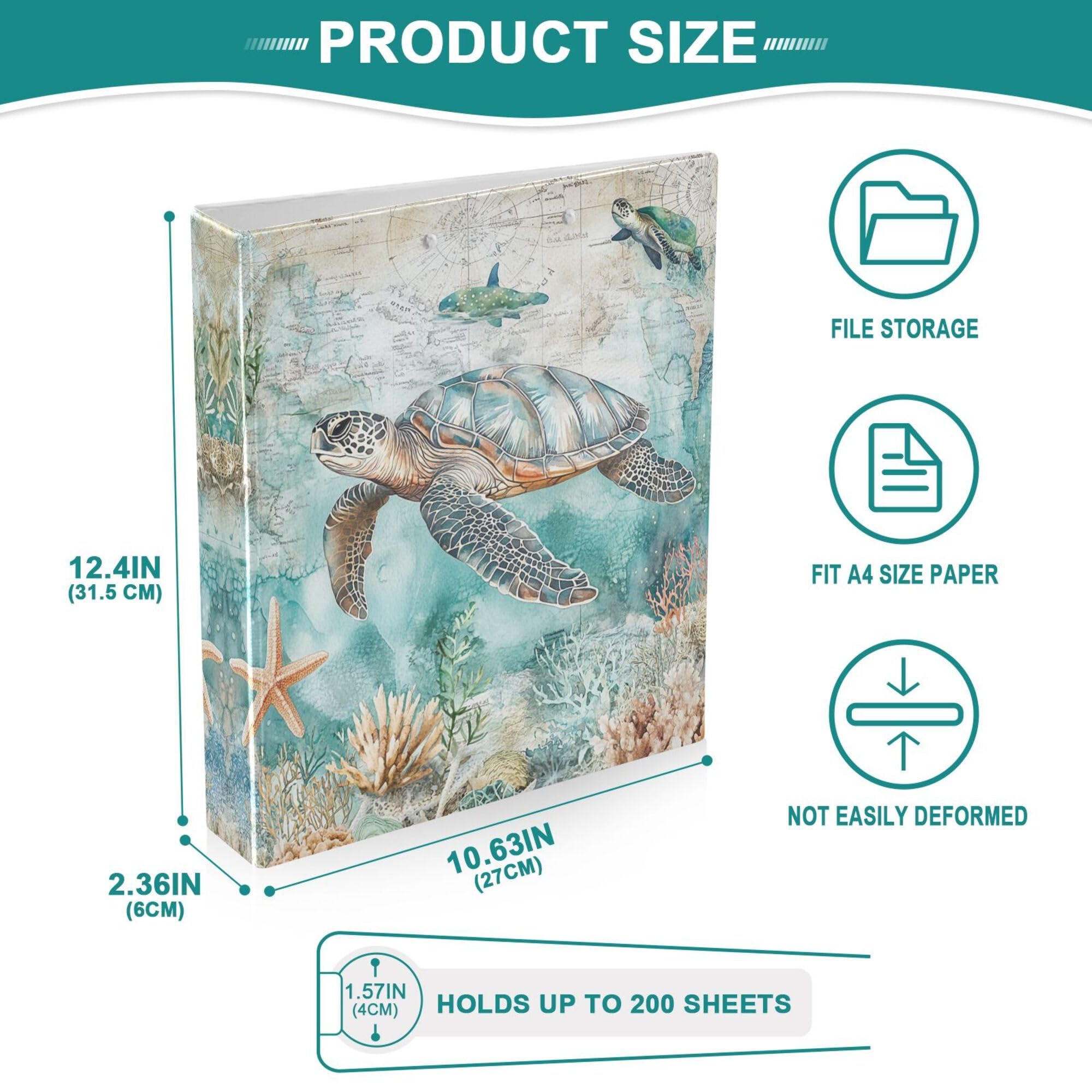 Foto 4 | Carpeta Con Portapapeles Wamika  Concha De Tortuga Marina  Estrella De Mar  Coral  4 Cm - Venta Internacional.