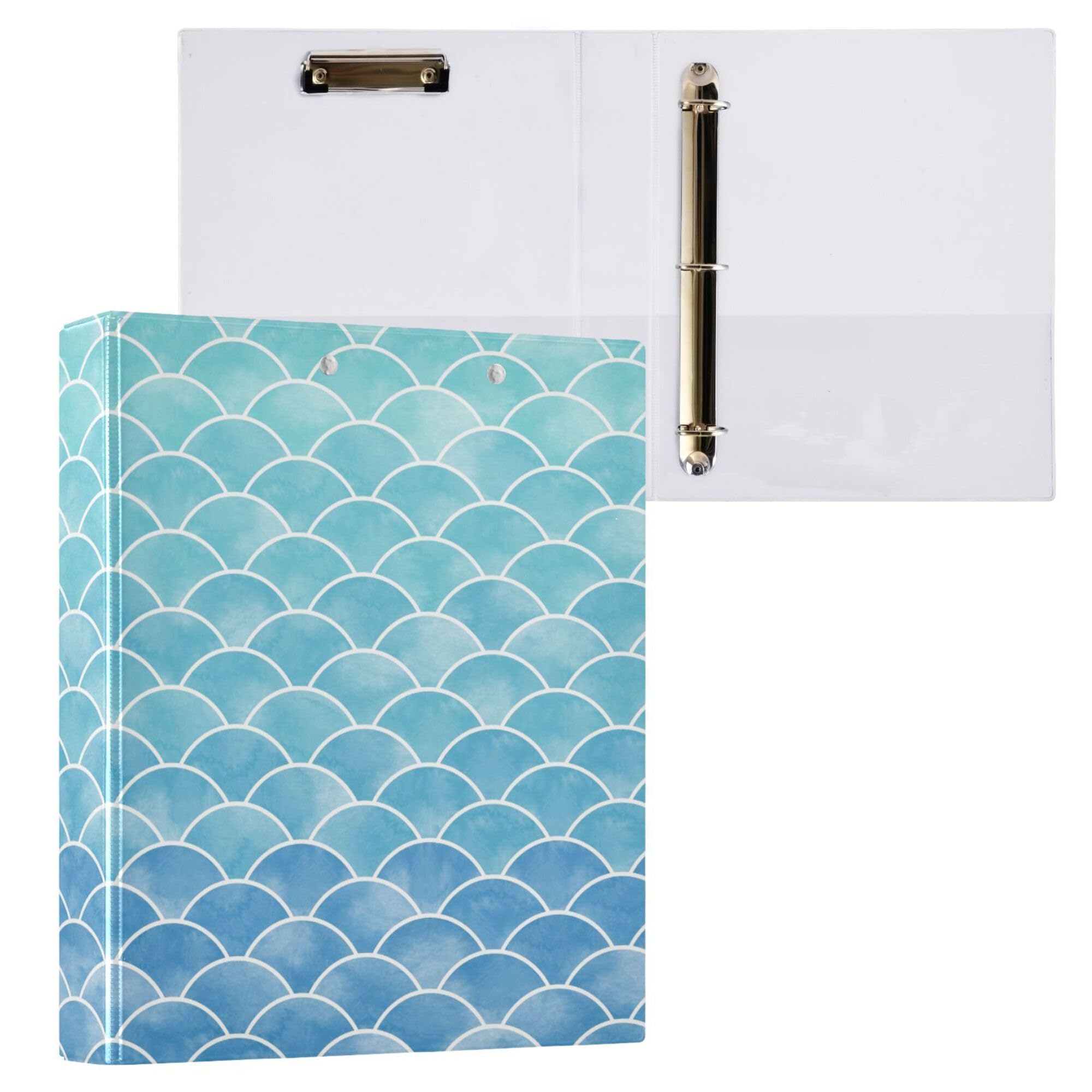 Foto 1 | Carpeta Con Portapapeles Wamika Mermaid Scales  Azul Aguamarina  4 Cm  3 Anillas - Venta Internacional.