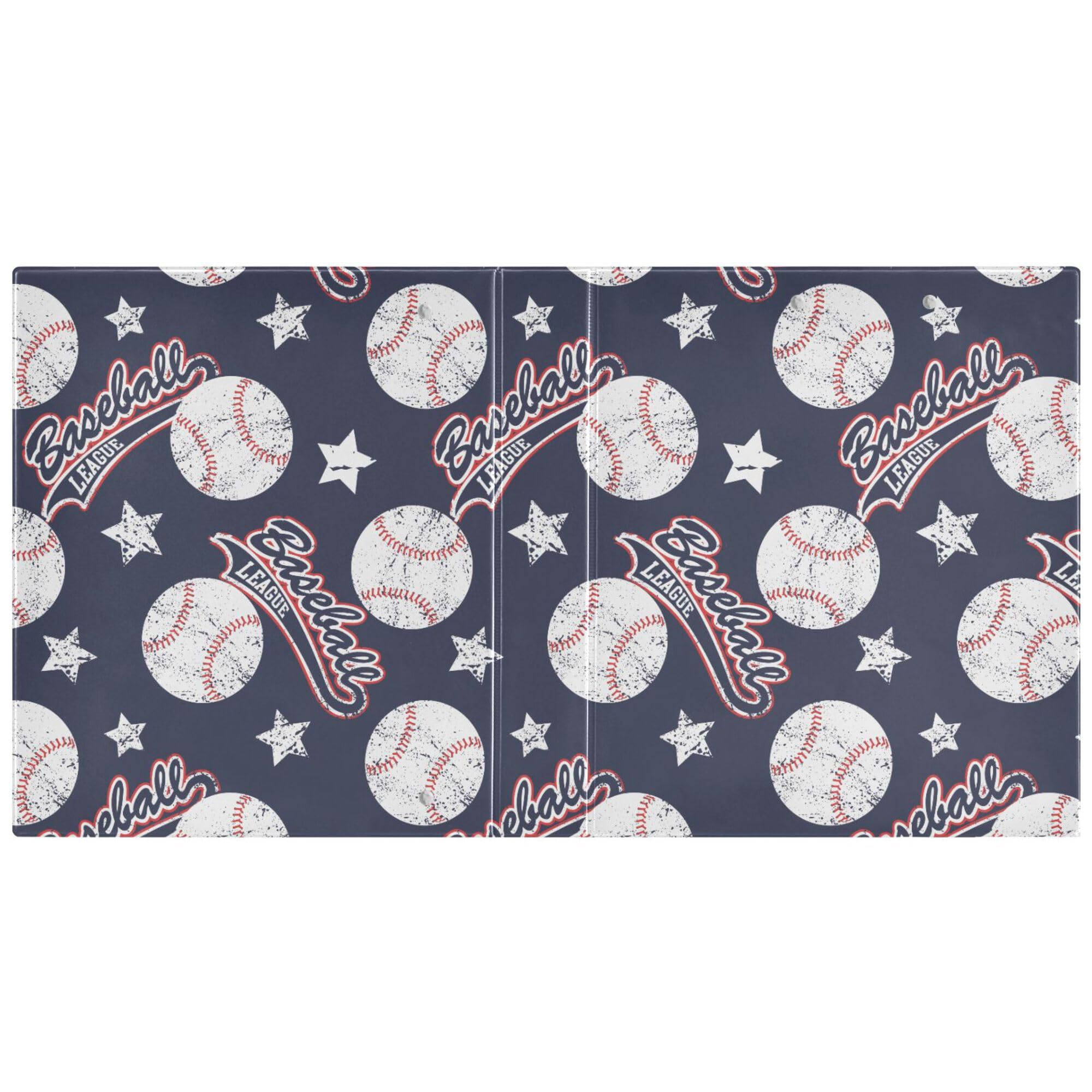 Foto 2 | Carpeta Con Portapapeles Wamika  Pelotas De Béisbol Y Estrellas  3 Anillas  4 Cm - Venta Internacional.