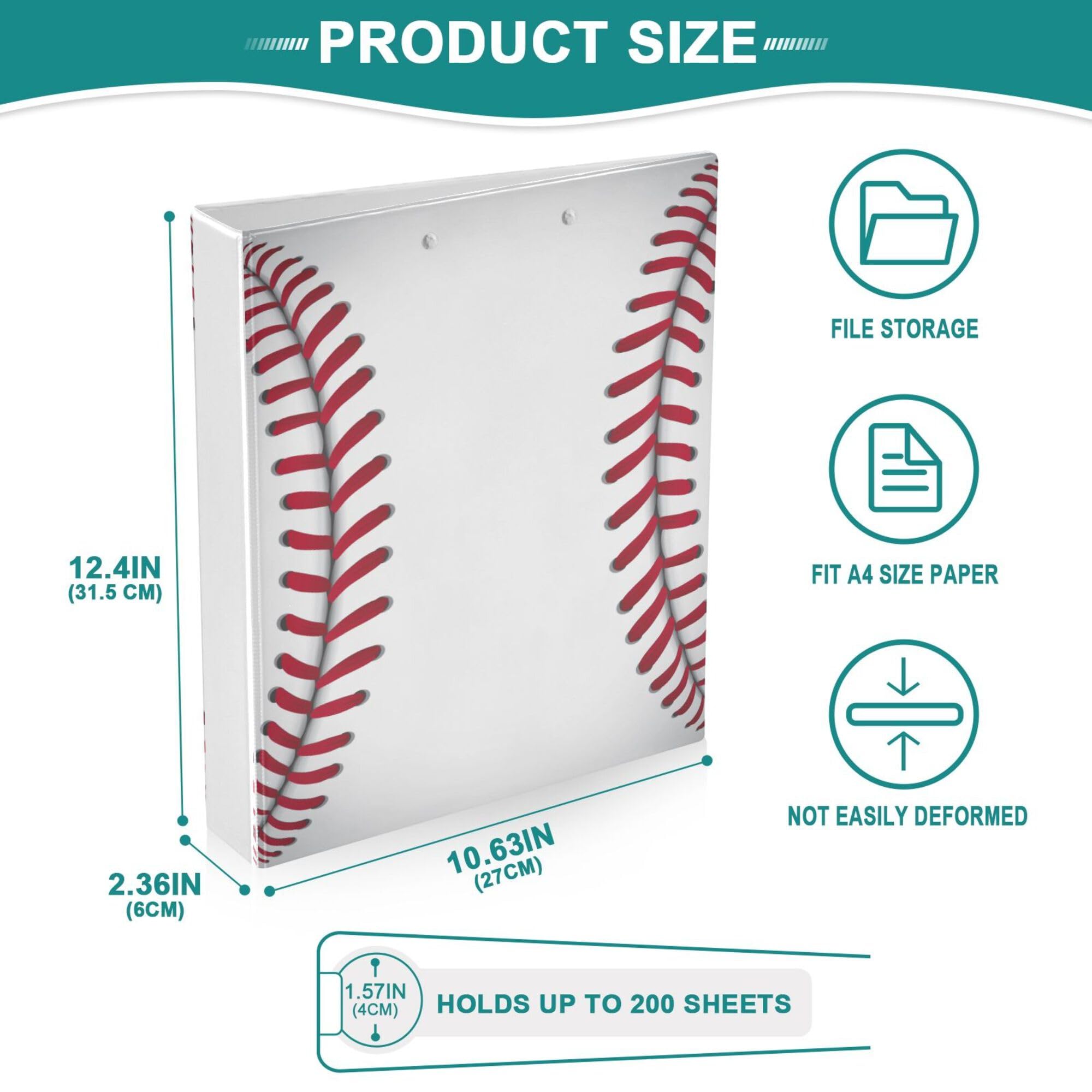 Foto 5 pulgar | Portapapeles Wamika Baseball Con Rayas Rojas Y Blancas De 4 Cm - Venta Internacional.