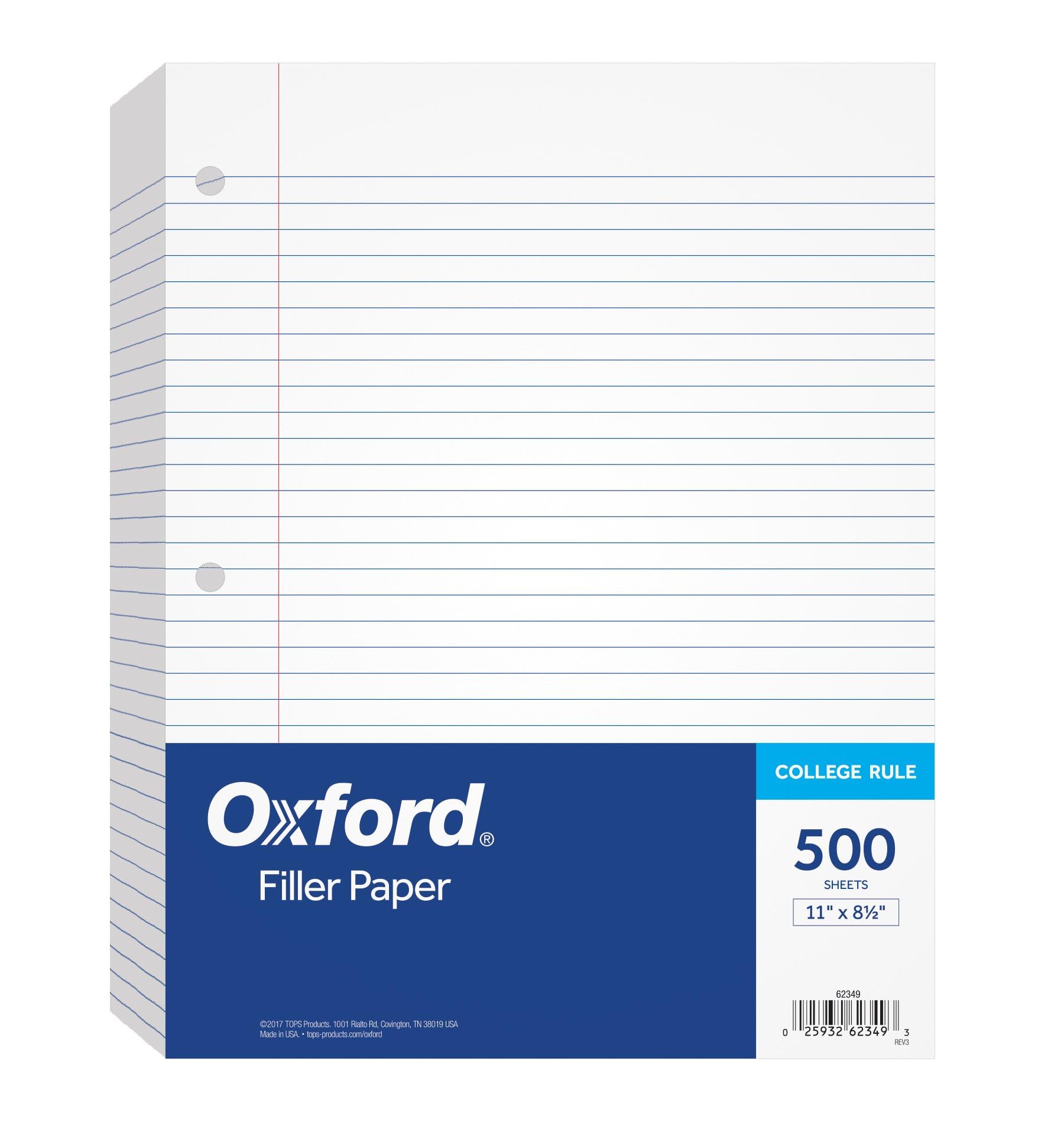 Foto 2 pulgar | Papel Oxford De 500 Hojas Sueltas  Regla Universitaria  Perforado Con 3 Orificios - Venta Internacional.