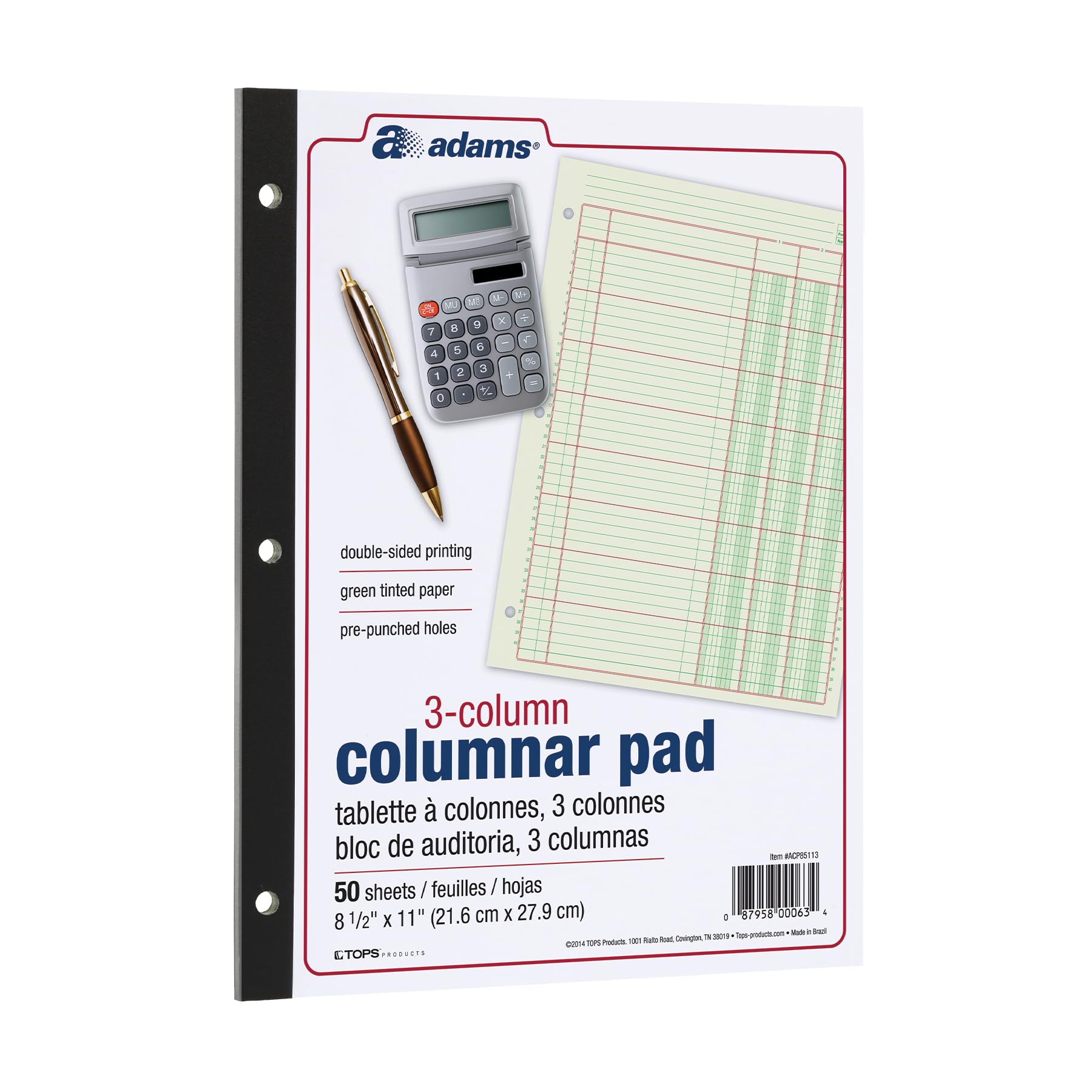 Foto 2 pulgar | Bloc De Análisis Columnar Adams Acp85113  3 Columnas  21 X 29 7 Cm - Venta Internacional.