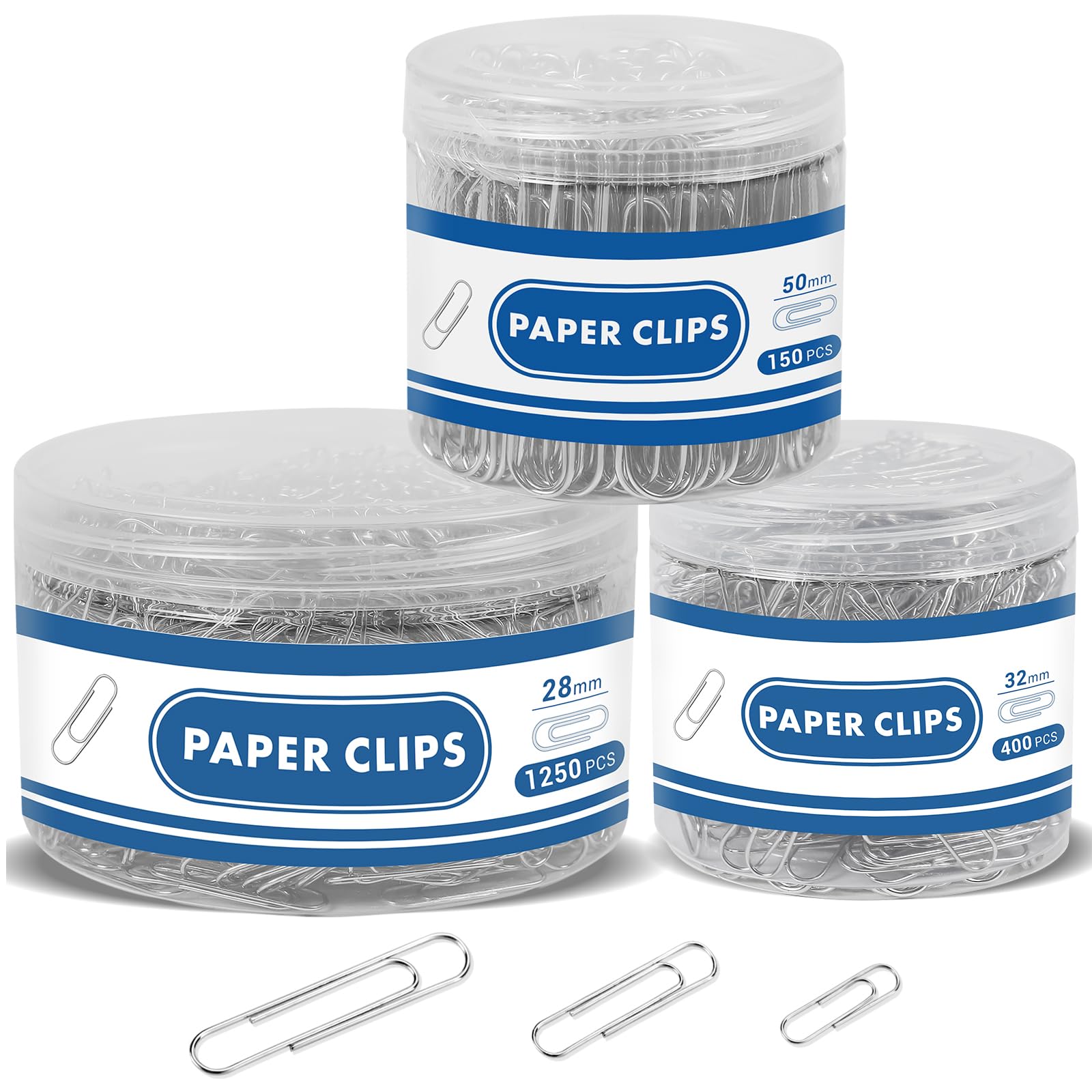 Clips De Papel Baingesk  Varios Tamaños (50 Mm  33 Mm  28 Mm) X1800 - Venta Internacional.
