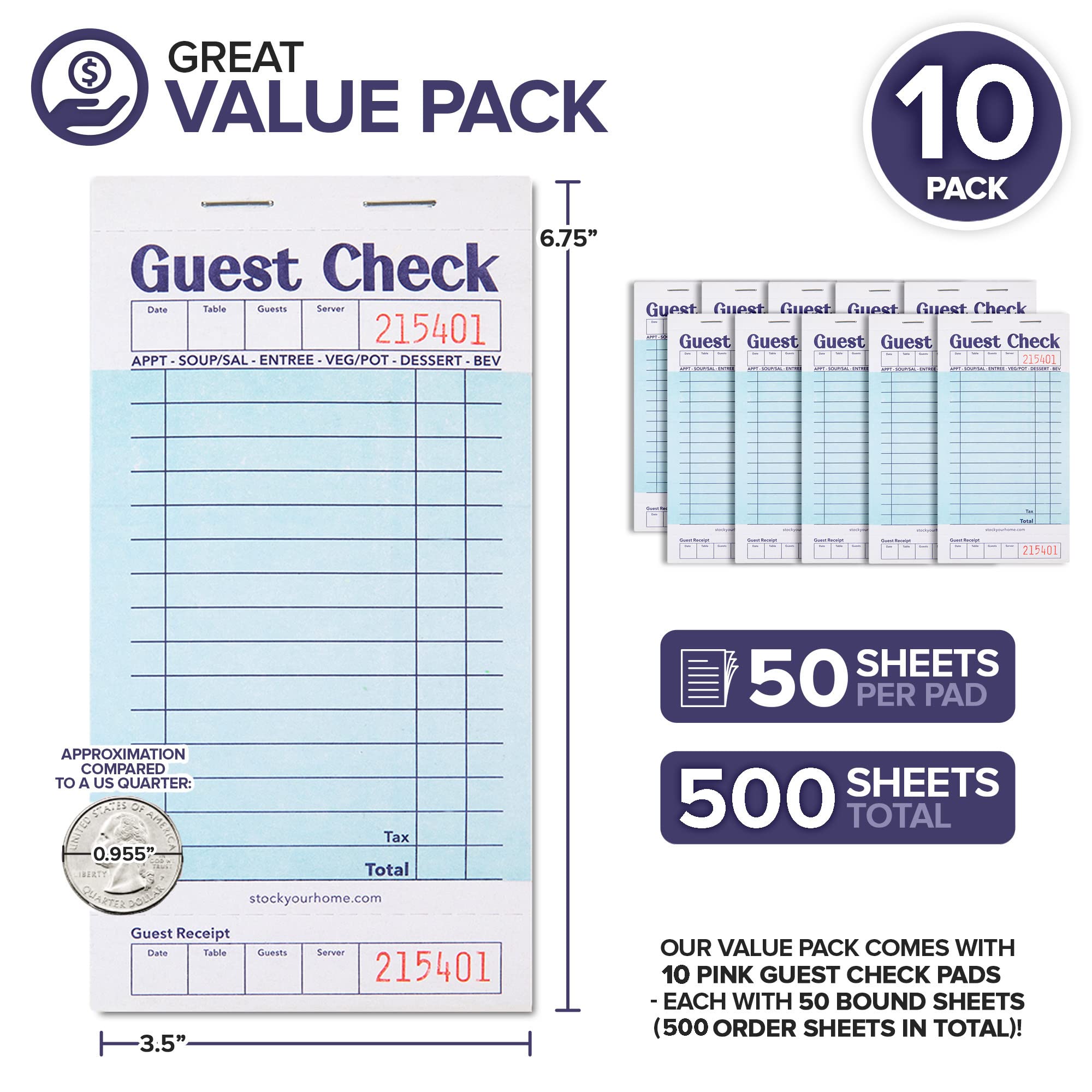 Foto 3 pulgar | Cuadernos De Cheques Para Invitados Stock Your Home  Color Azul (paquete De 10) - Venta Internacional.