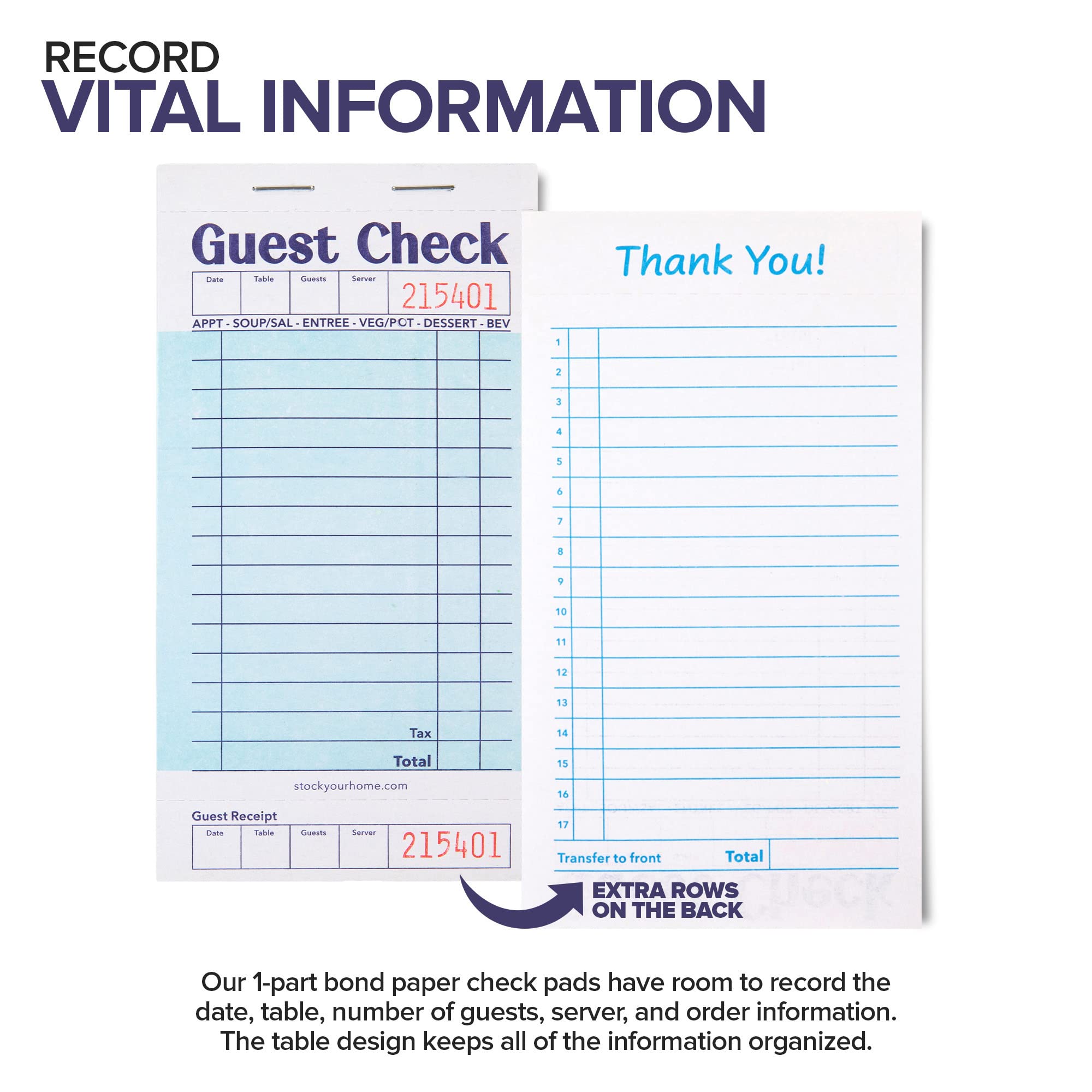 Foto 3 | Cuadernos De Cheques Para Invitados Stock Your Home  Color Azul (paquete De 10) - Venta Internacional.