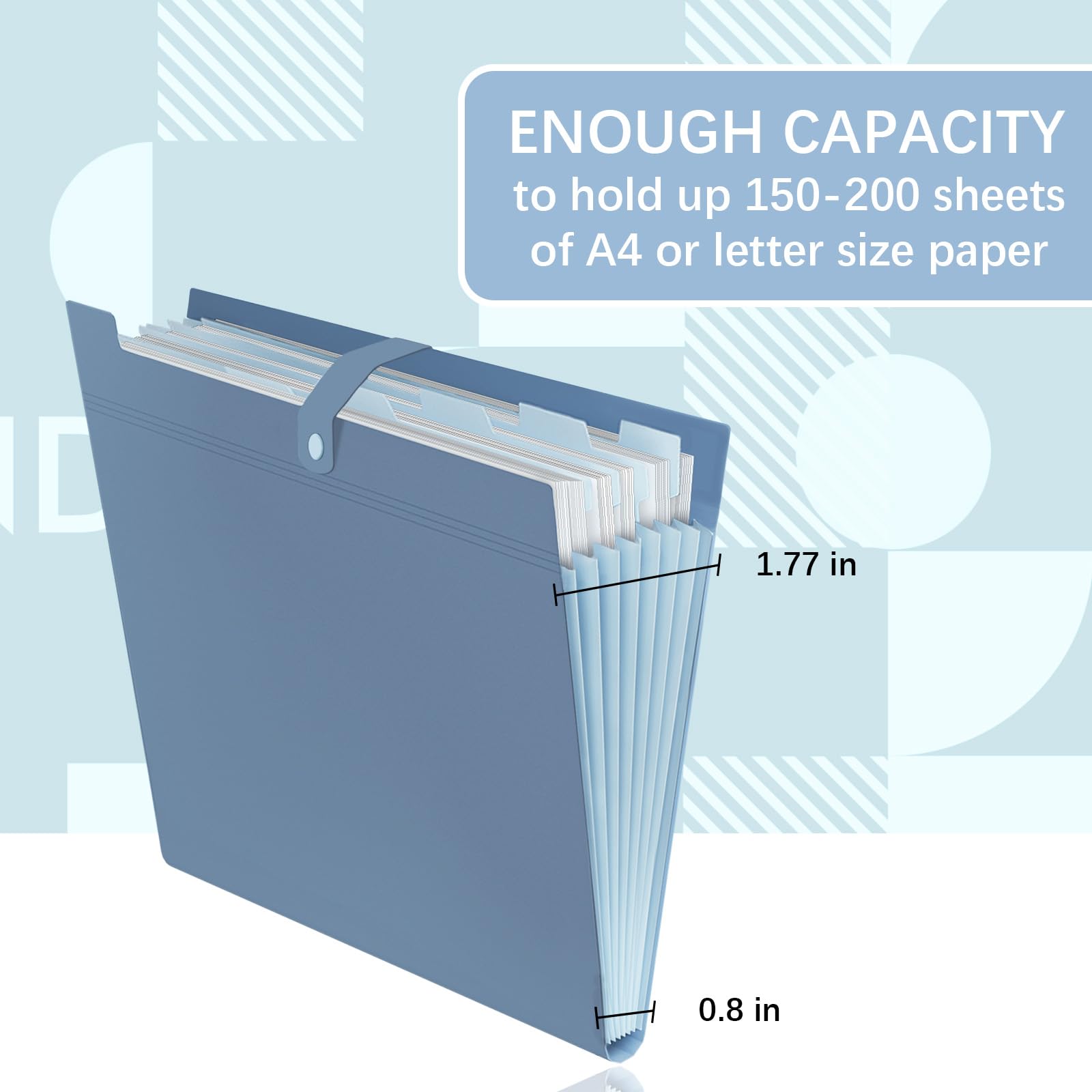 Foto 4 | Organizador De Archivos En Acordeón Neemore  Paquete De 20 Con 8 Bolsillos  Azul - Venta Internacional.
