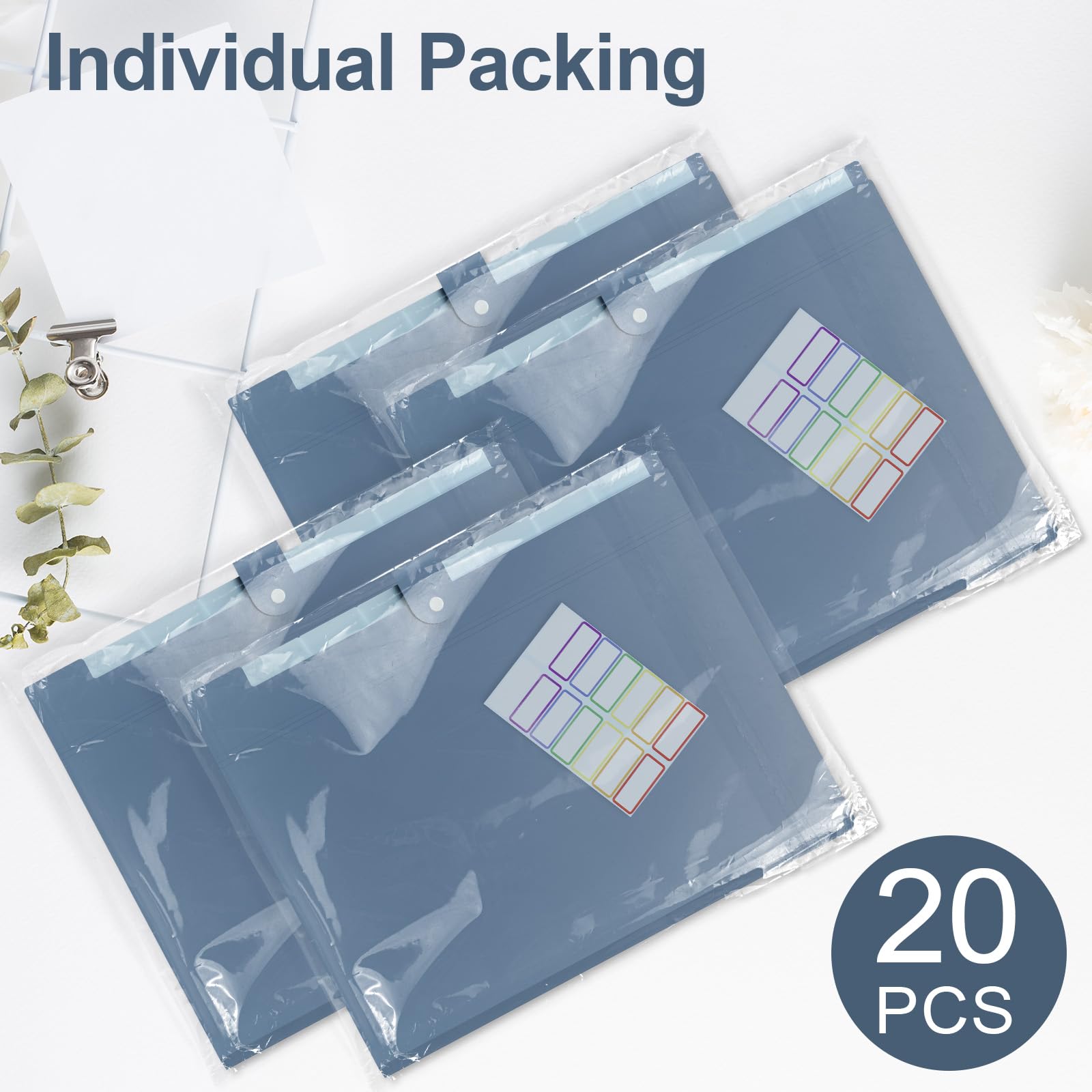 Foto 6 pulgar | Organizador De Archivos En Acordeón Neemore  Paquete De 20 Con 8 Bolsillos  Azul - Venta Internacional.