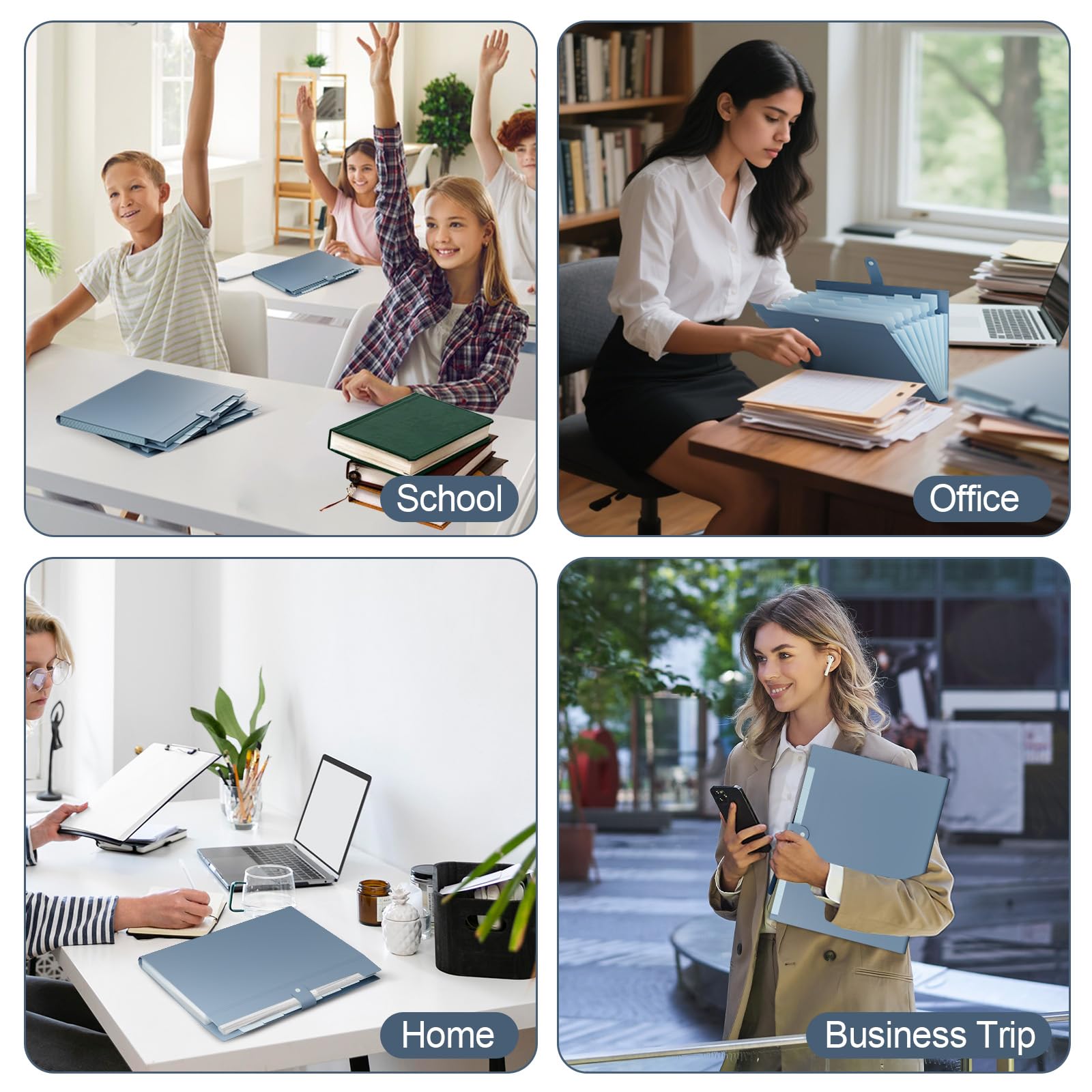 Foto 7 | Organizador De Archivos En Acordeón Neemore  Paquete De 20 Con 8 Bolsillos  Azul - Venta Internacional.