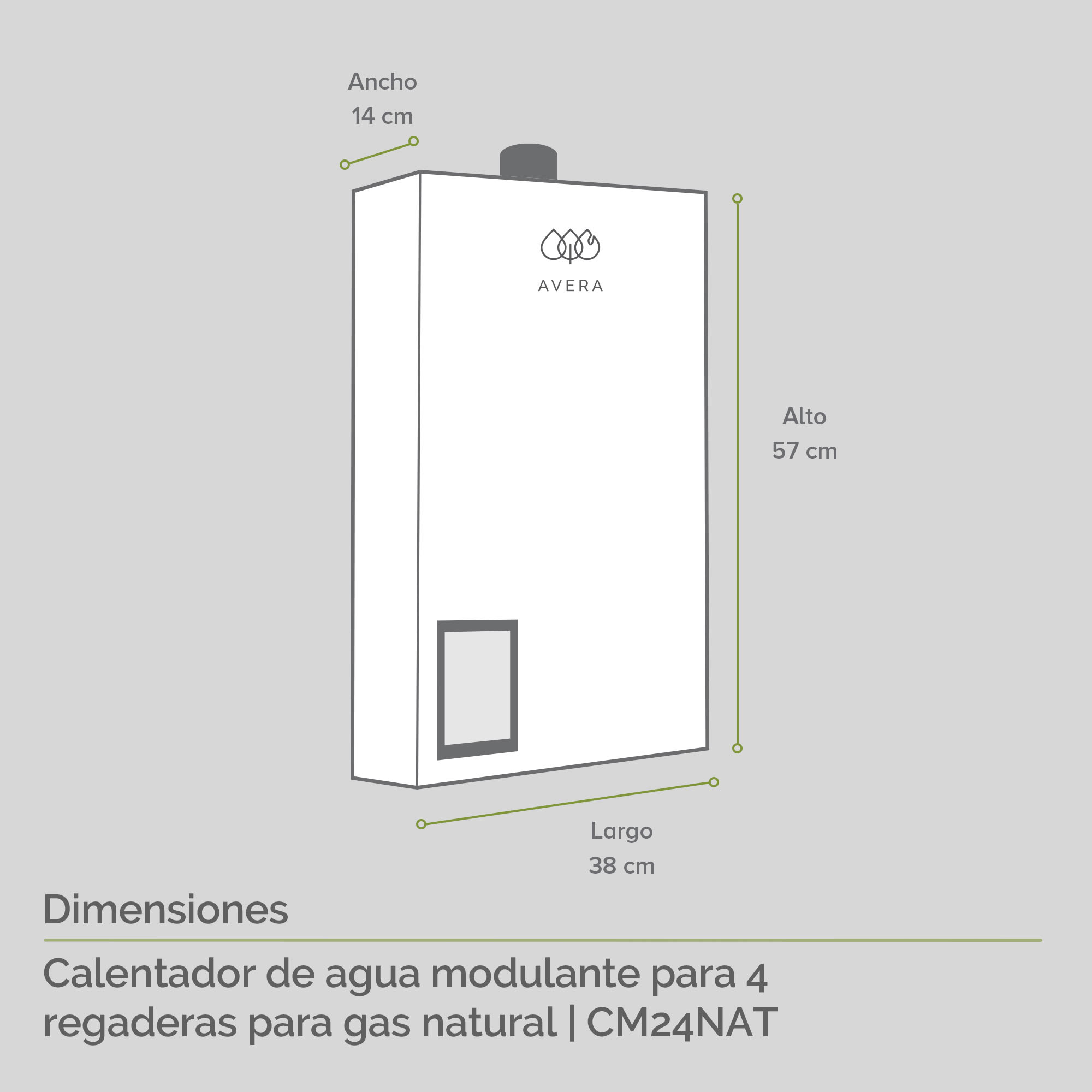 Foto 4 pulgar | Calentador de Agua Modulante Avera 4 Servicios Gas Natural  Cm24nat color Blanco