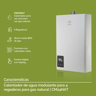 Foto 4 | Calentador de Agua Modulante Avera 4 Servicios Gas Natural Cm24nat color Blanco