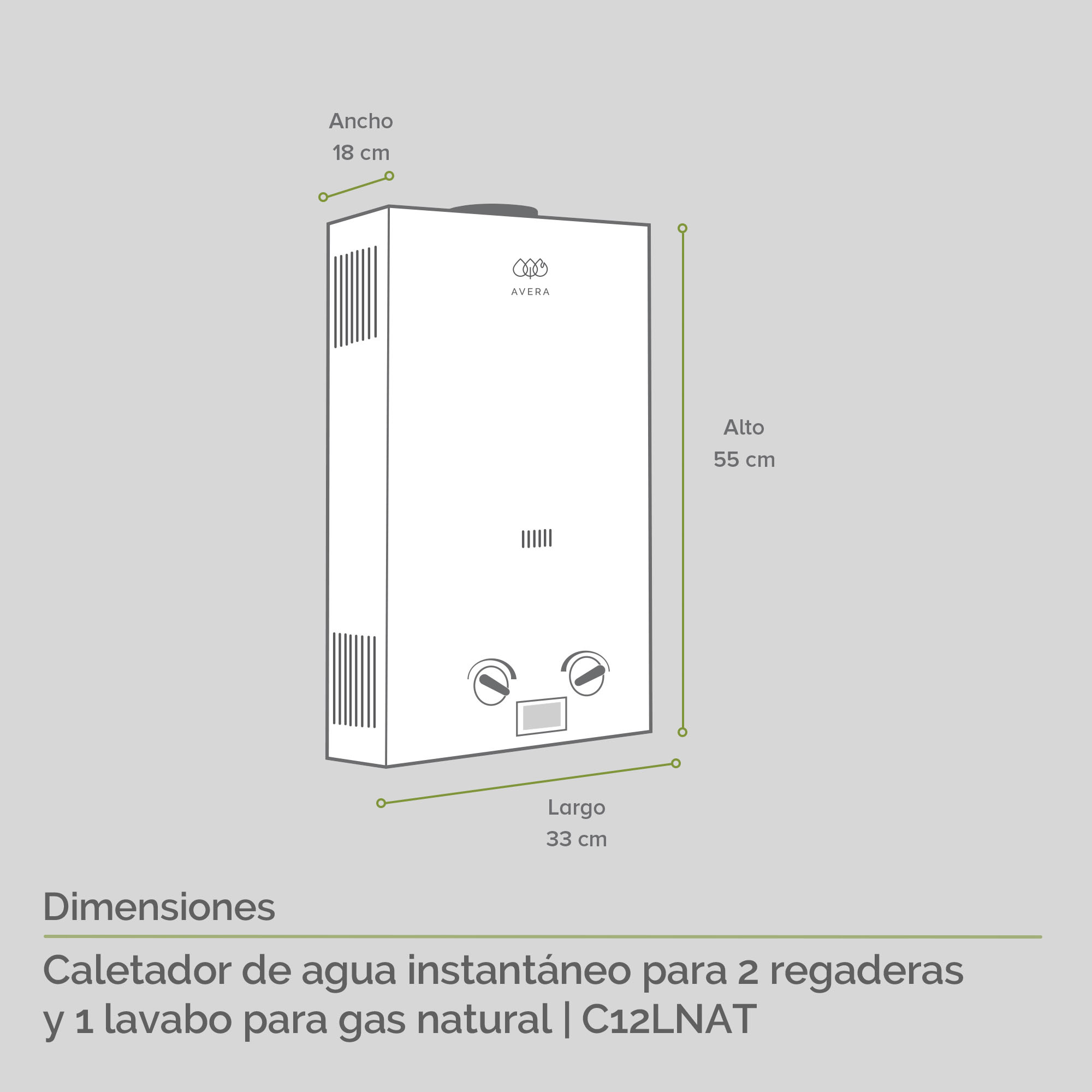 Foto 3 | Calentador de Agua Instantáneo Avera 2.5 Servicios Gas Natural C12lnat color Blanco