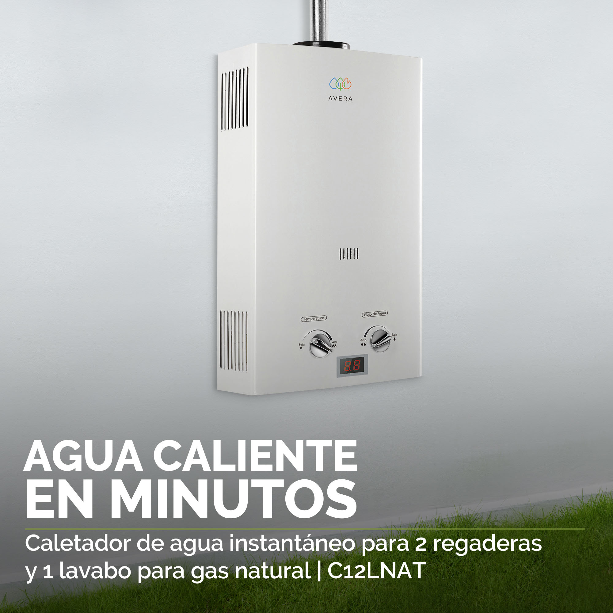 Foto 5 | Calentador de Agua Instantáneo Avera 2.5 Servicios Gas Natural C12lnat color Blanco