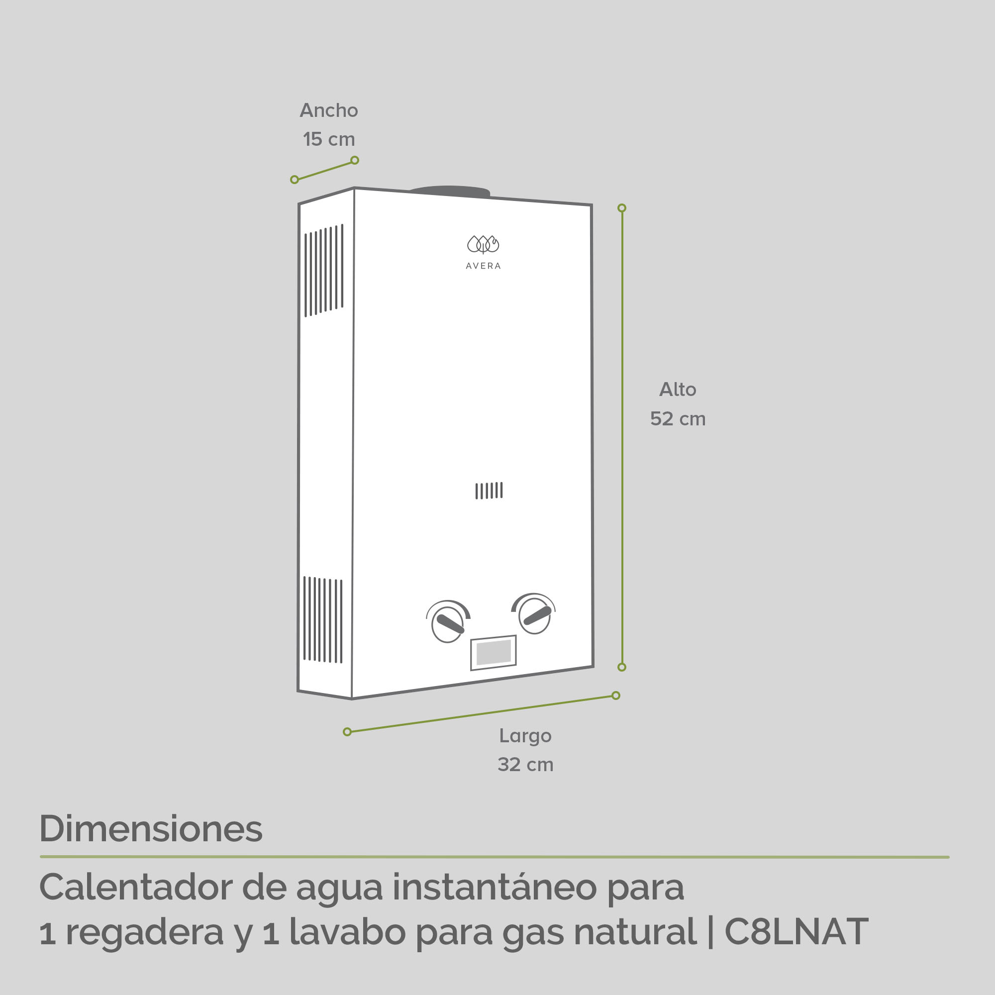 Foto 4 pulgar | Calentador de Agua Instantáneo Avera 1.5 Servicios Gas Natural C8lnat  color Blanco