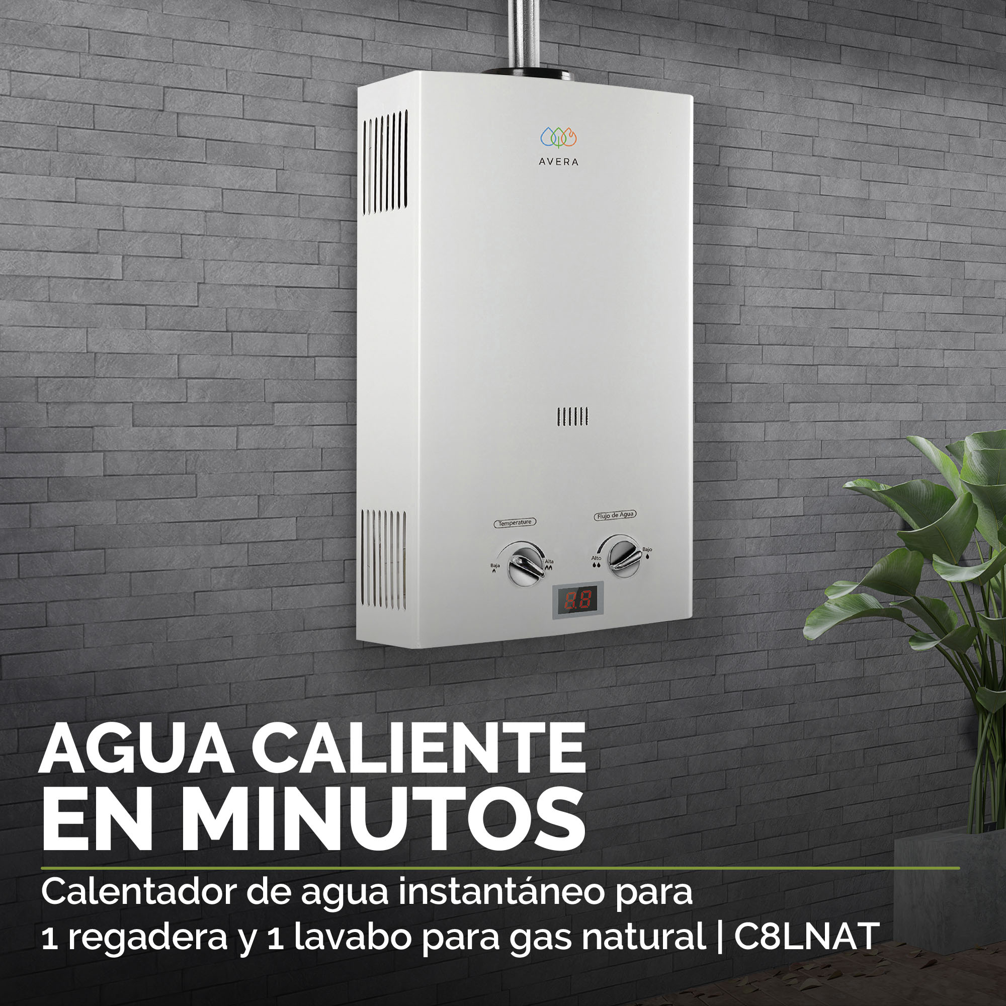 Foto 6 pulgar | Calentador de Agua Instantáneo Avera 1.5 Servicios Gas Natural C8lnat  color Blanco