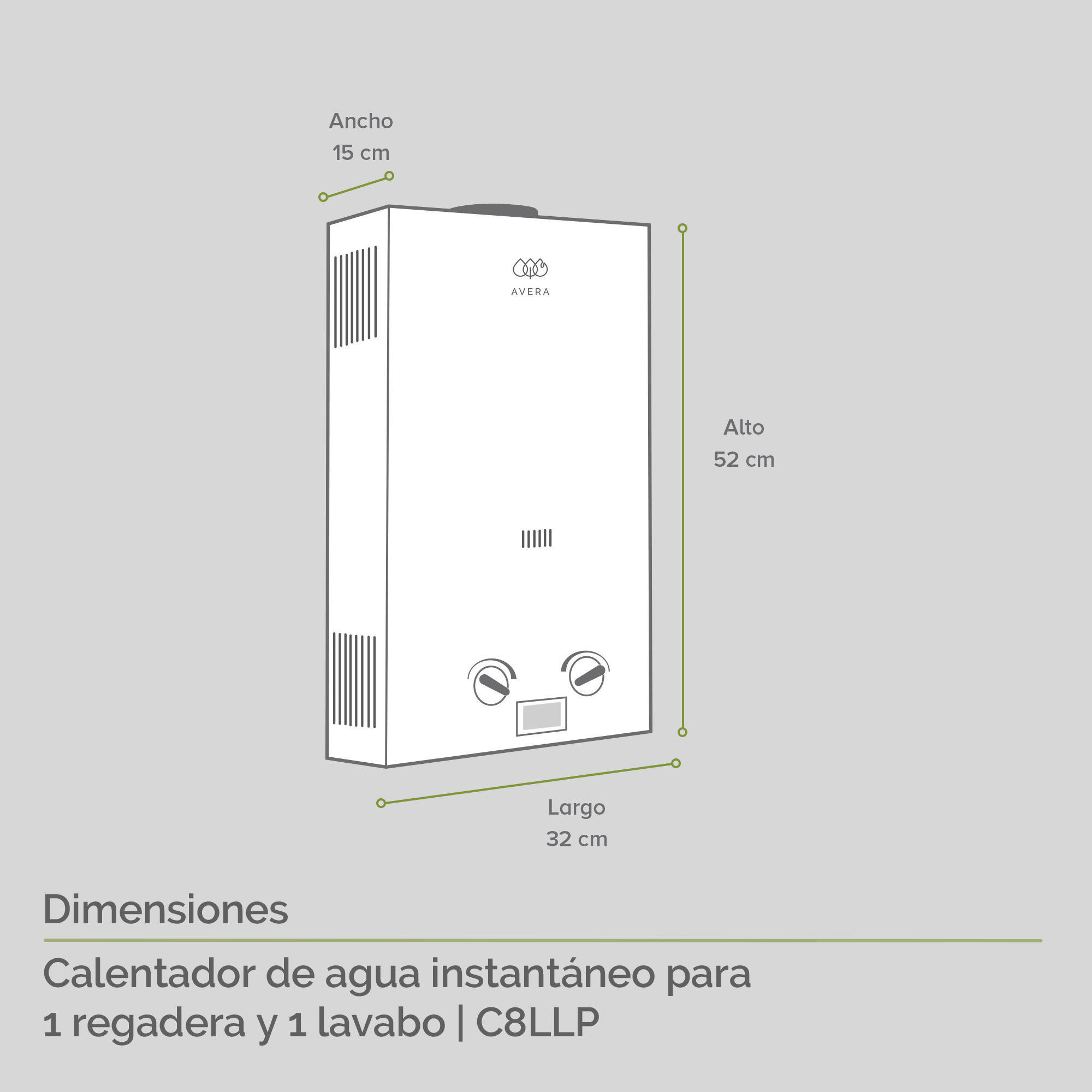 Foto 4 pulgar | Calentador de Agua Instantáneo Avera 1.5 Servicios Gas Lp C8l color Blanco