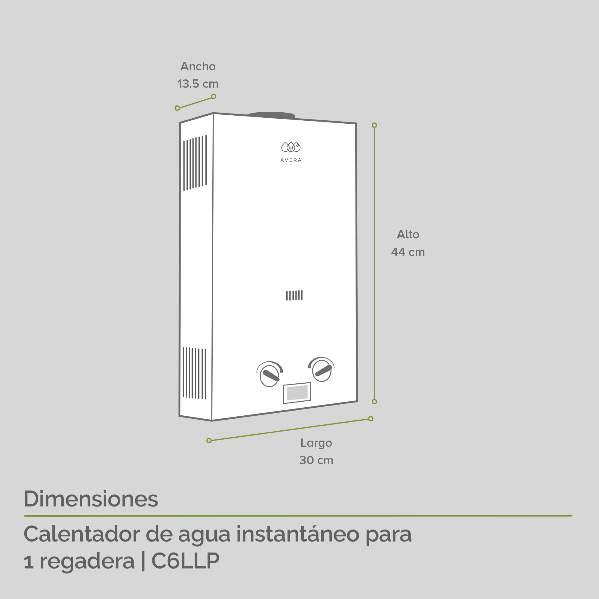 Foto 4 pulgar | Calentador de Agua Avera de Gas Lp color Blanco