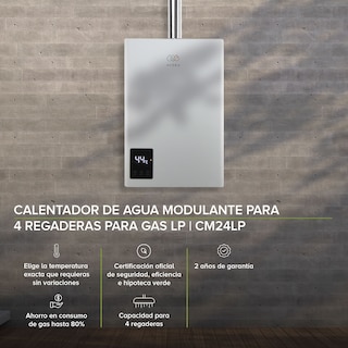 Foto 2 | Calentador de Agua Modulante Avera 4 Servicios Gas Lp Cm24 color Blanco