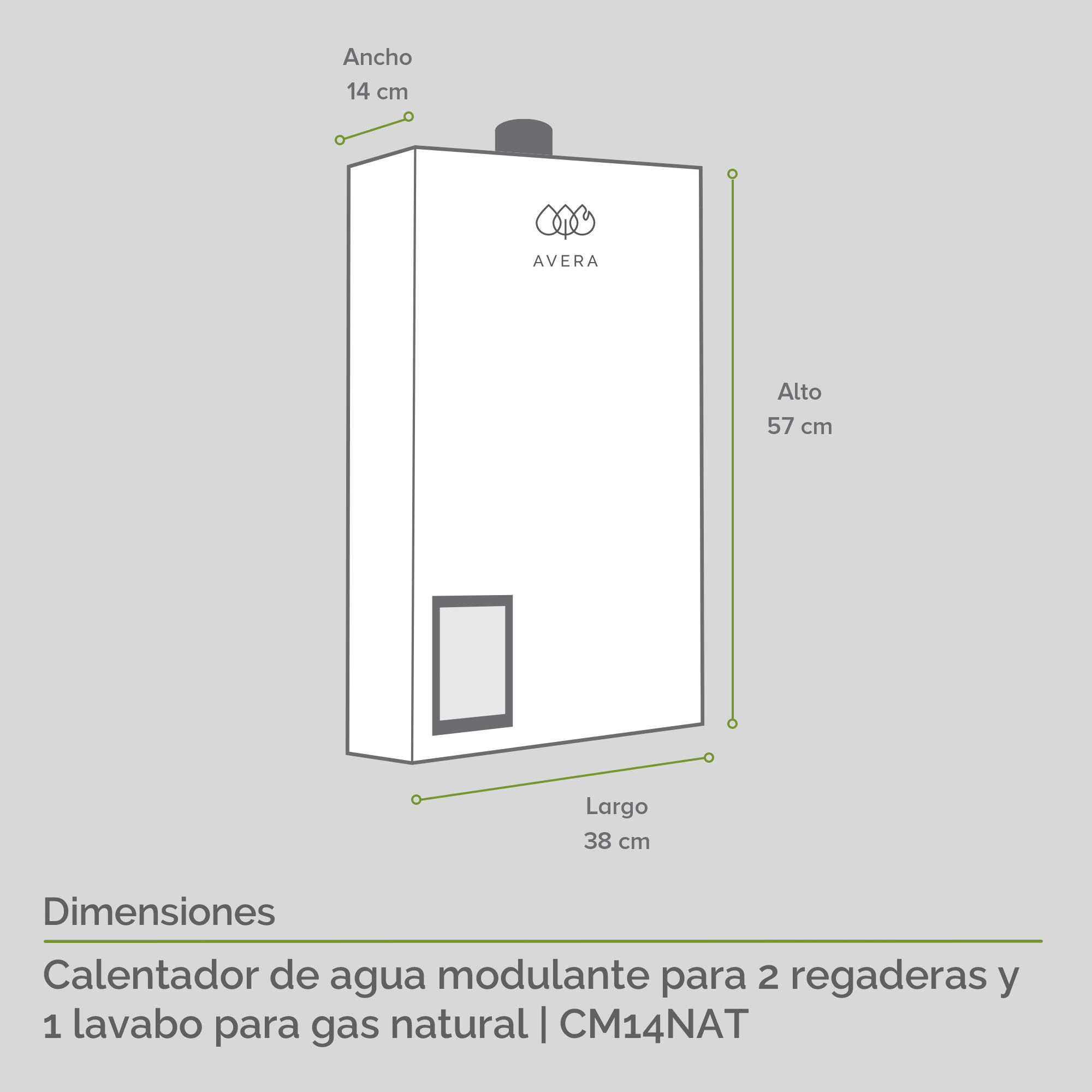 Foto 4 pulgar | Calentador de Agua Modulante Avera 2 Servicios Gas Nat.  Cm14nat color Blanco