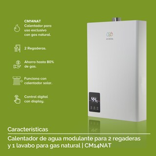 Foto 4 | Calentador de Agua Modulante Avera 2 Servicios Gas Nat. Cm14nat color Blanco