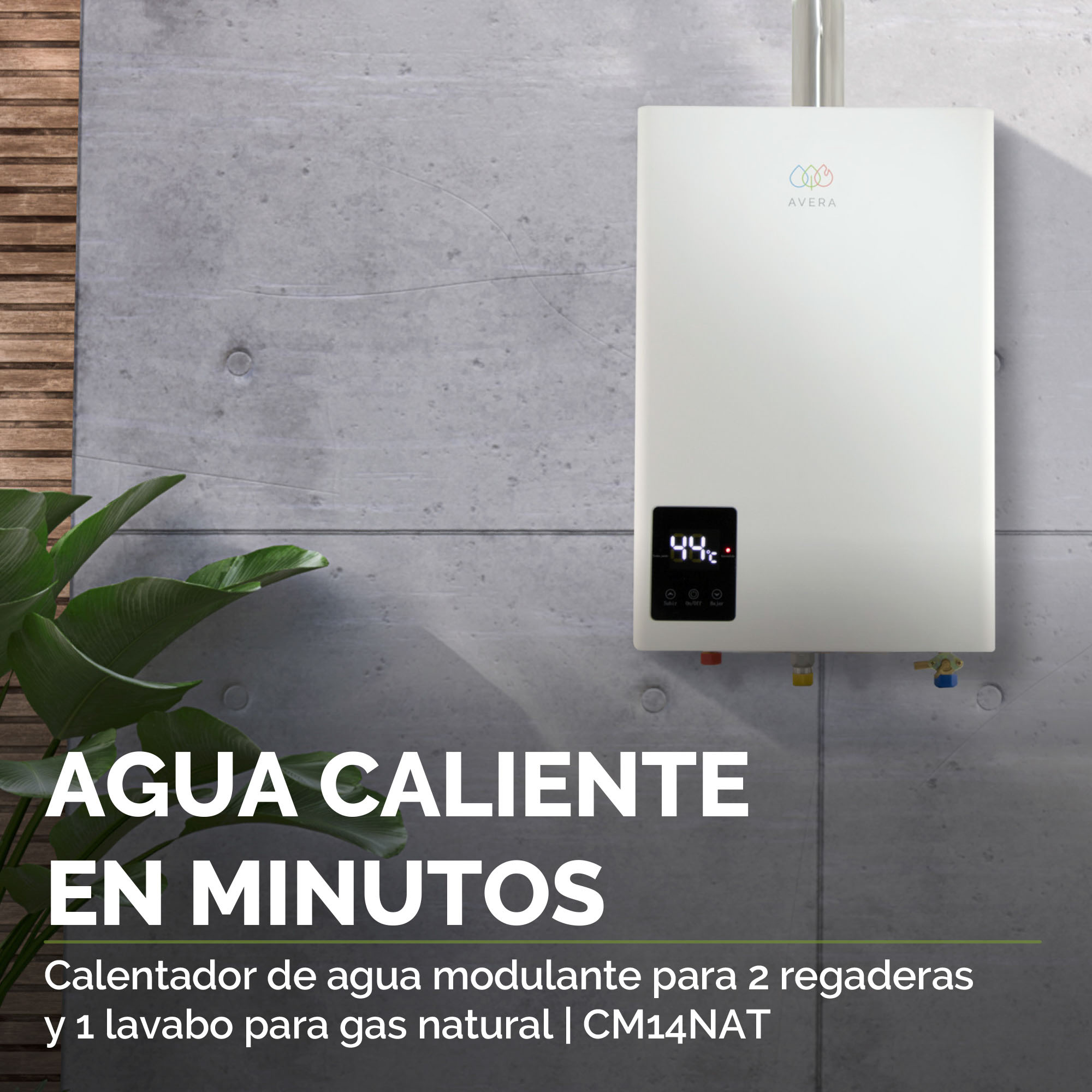 Foto 5 | Calentador de Agua Modulante Avera 2 Servicios Gas Nat.  Cm14nat color Blanco