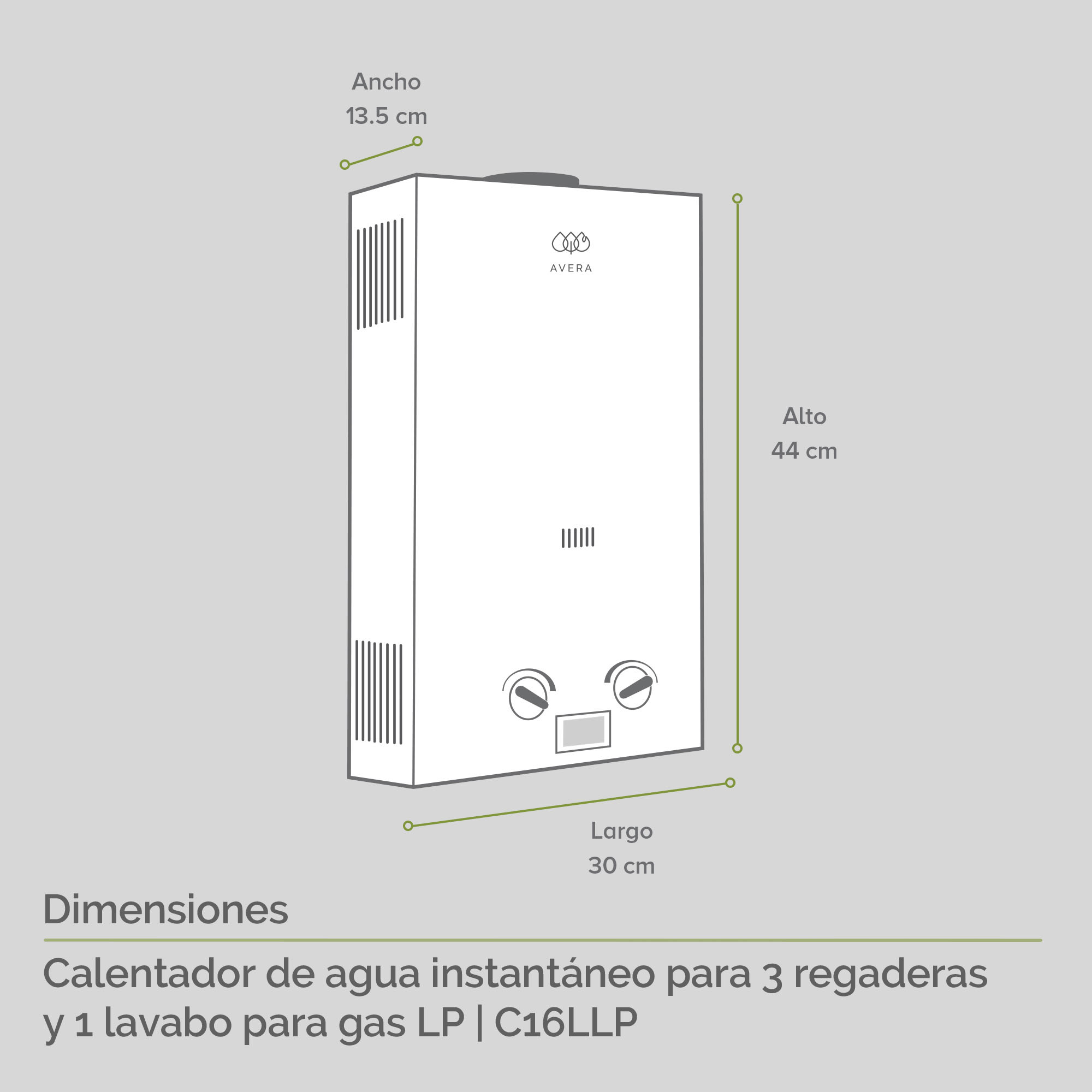 Foto 4 pulgar | Calentador De Agua Instantáneo 3 Servicios Gas LP Avera C16l - Color Blanco