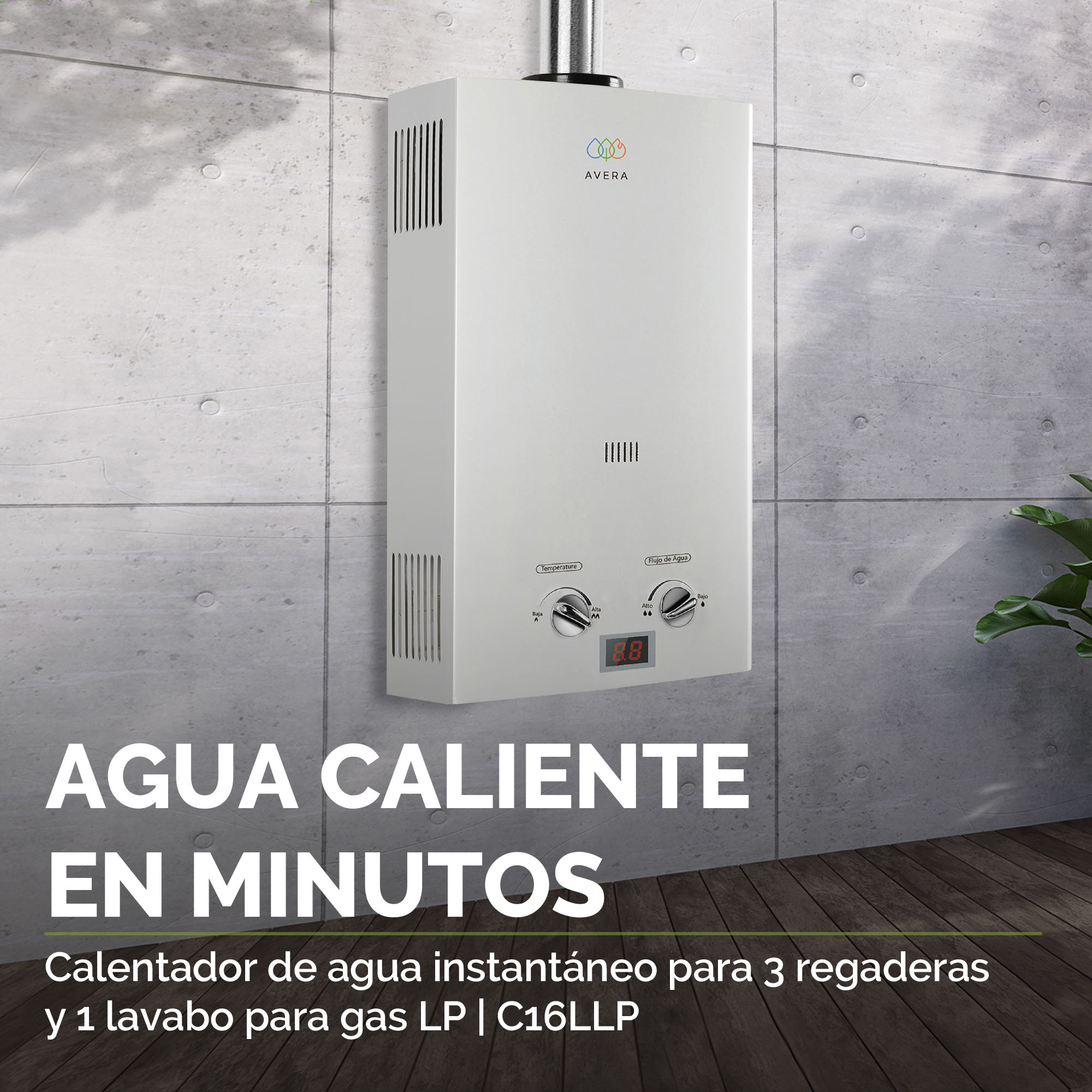 Foto 6 pulgar | Calentador De Agua Instantáneo 3 Servicios Gas LP Avera C16l - Color Blanco