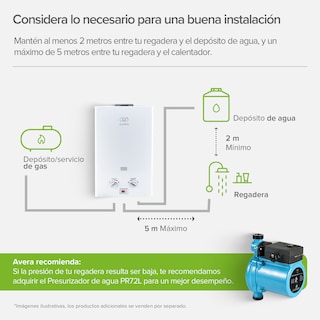 Foto 8 | Calentador De Agua Instantáneo 3.5 Servicios Gas LP Avera C16l Blanco