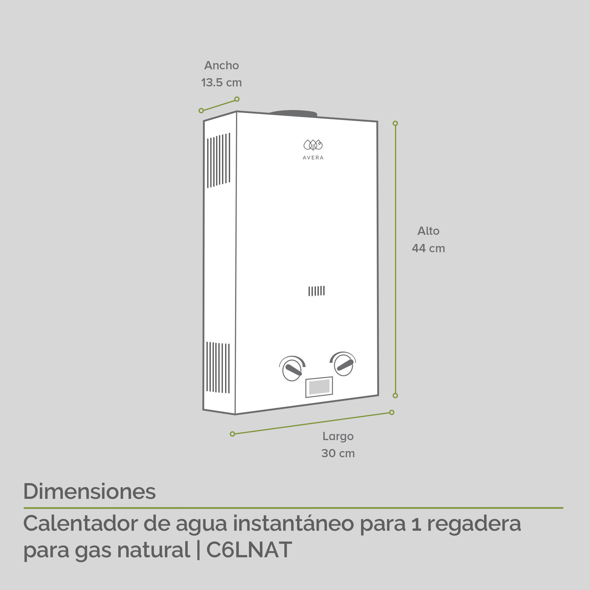 Foto 4 pulgar | Calentador de Agua Instantáneo Avera Gas 1 Servicio Natural C6lnat color Blanco