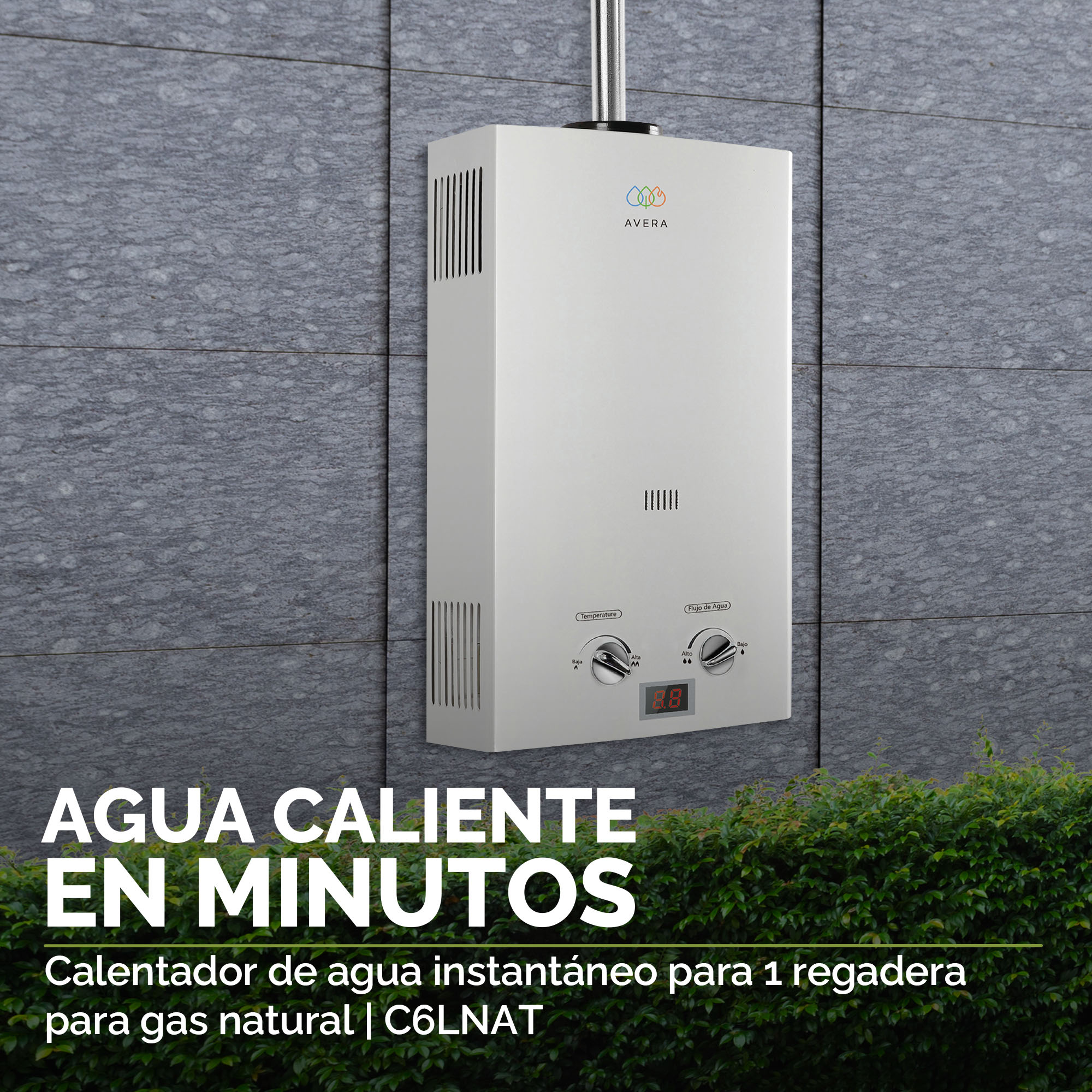 Foto 5 | Calentador de Agua Instantáneo Avera Gas 1 Servicio Natural C6lnat color Blanco