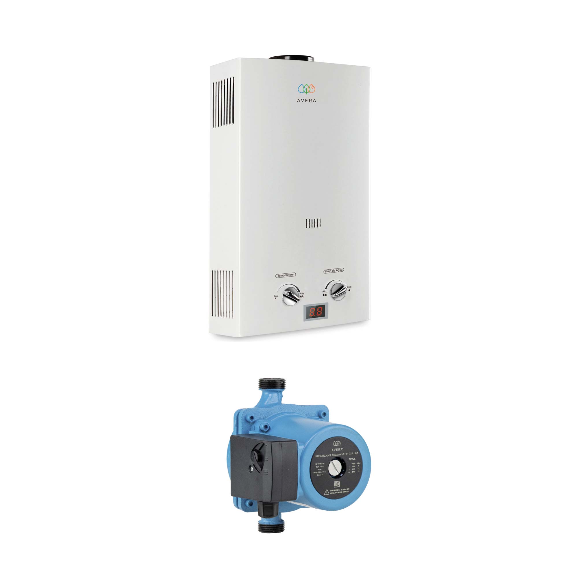 Foto 1 | Combo Calentador de Agua y Presurizador Avera C16LNATPR72L Multicolor