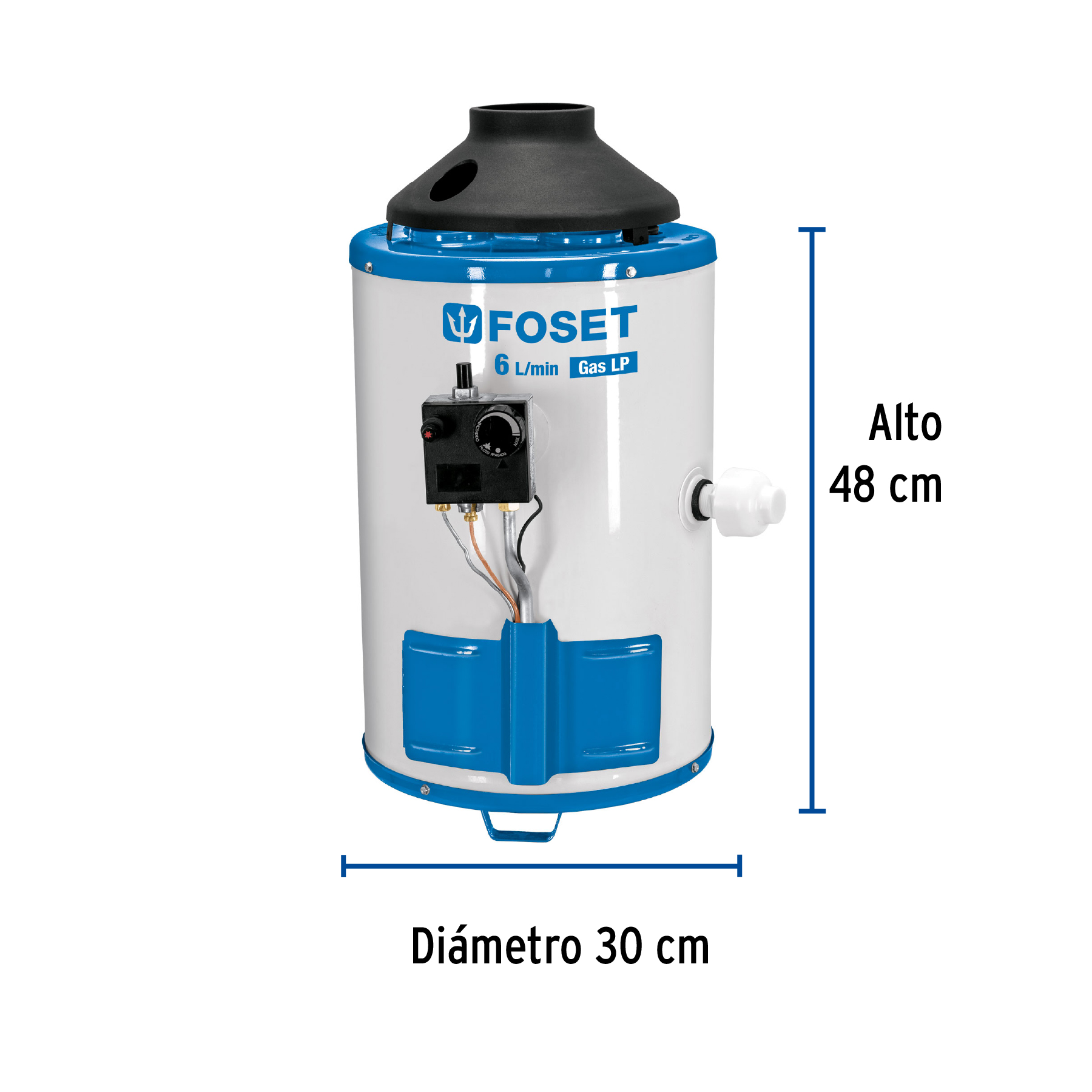 Foto 4 pulgar | Calentador de paso Foset 6L gas L.P. piezo eléctrico