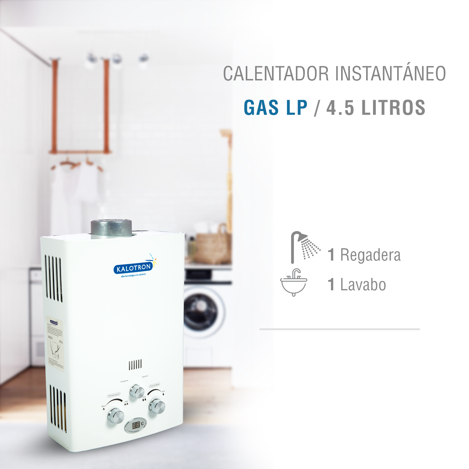 Foto 2 | Calentador Instantáneo Kalotron KA-INS-045LP-01 de Gas LP 4.5L 1 Servicio