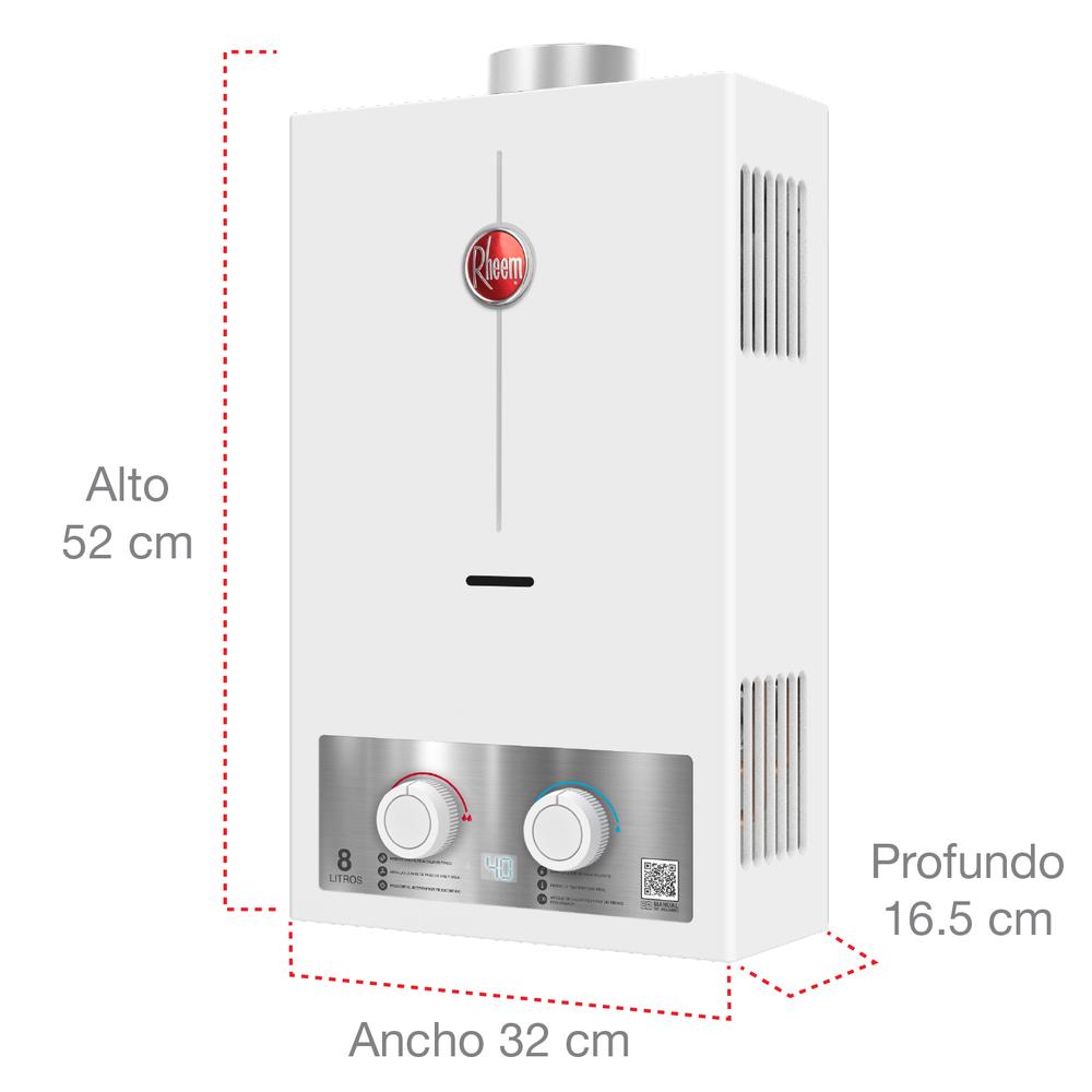 Foto 4 pulgar | Calentador Instantáneo de Agua Rheem RHIN-CHN08P Gas LP 8 L/Min 1 Servicio Plus