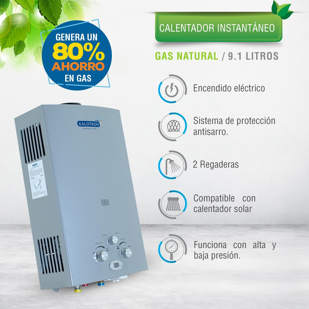 Foto 2 | Calentador Instantáneo Kalotron Ingusa KA-INS-091GN-01 color Blanco Gas Natural 9 L 3 Servicios