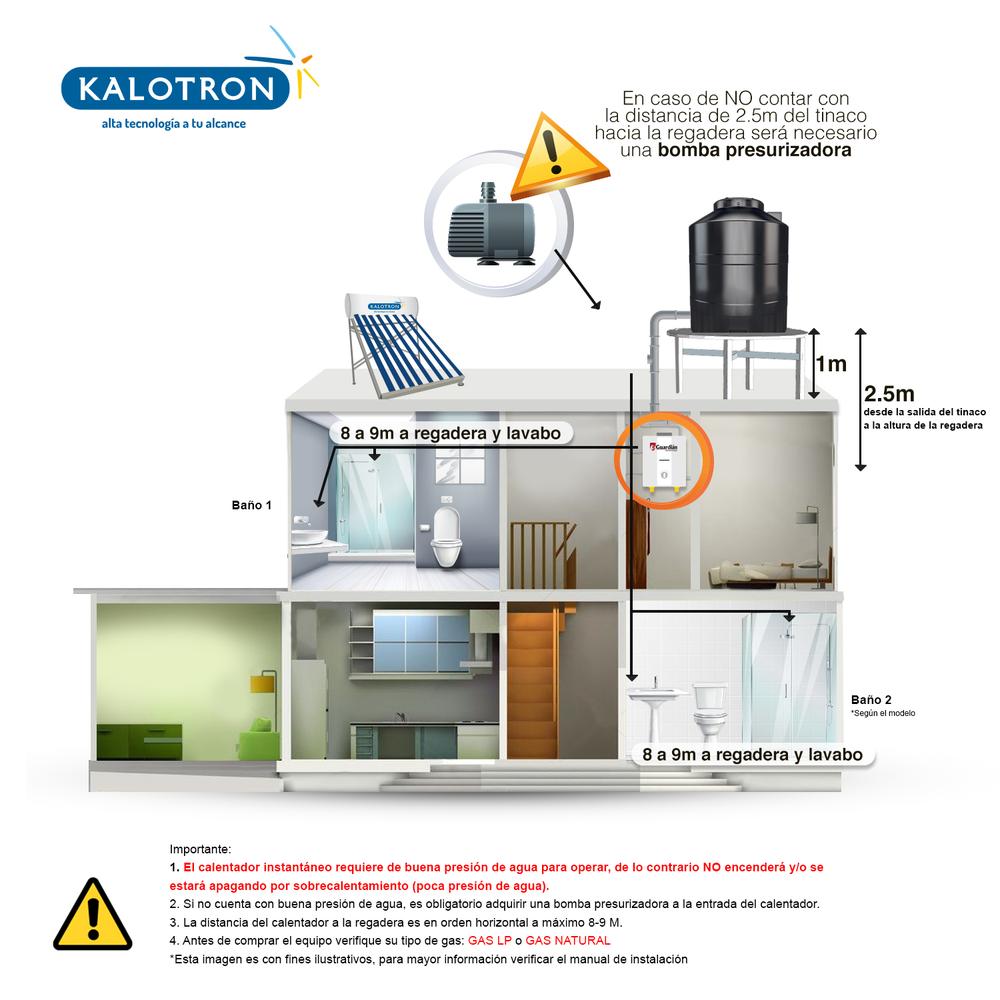 Foto 4 | Calentador Instantáneo Kalotron Ingusa KA-INS-091GN-01 color Blanco Gas Natural 9 L 3 Servicios