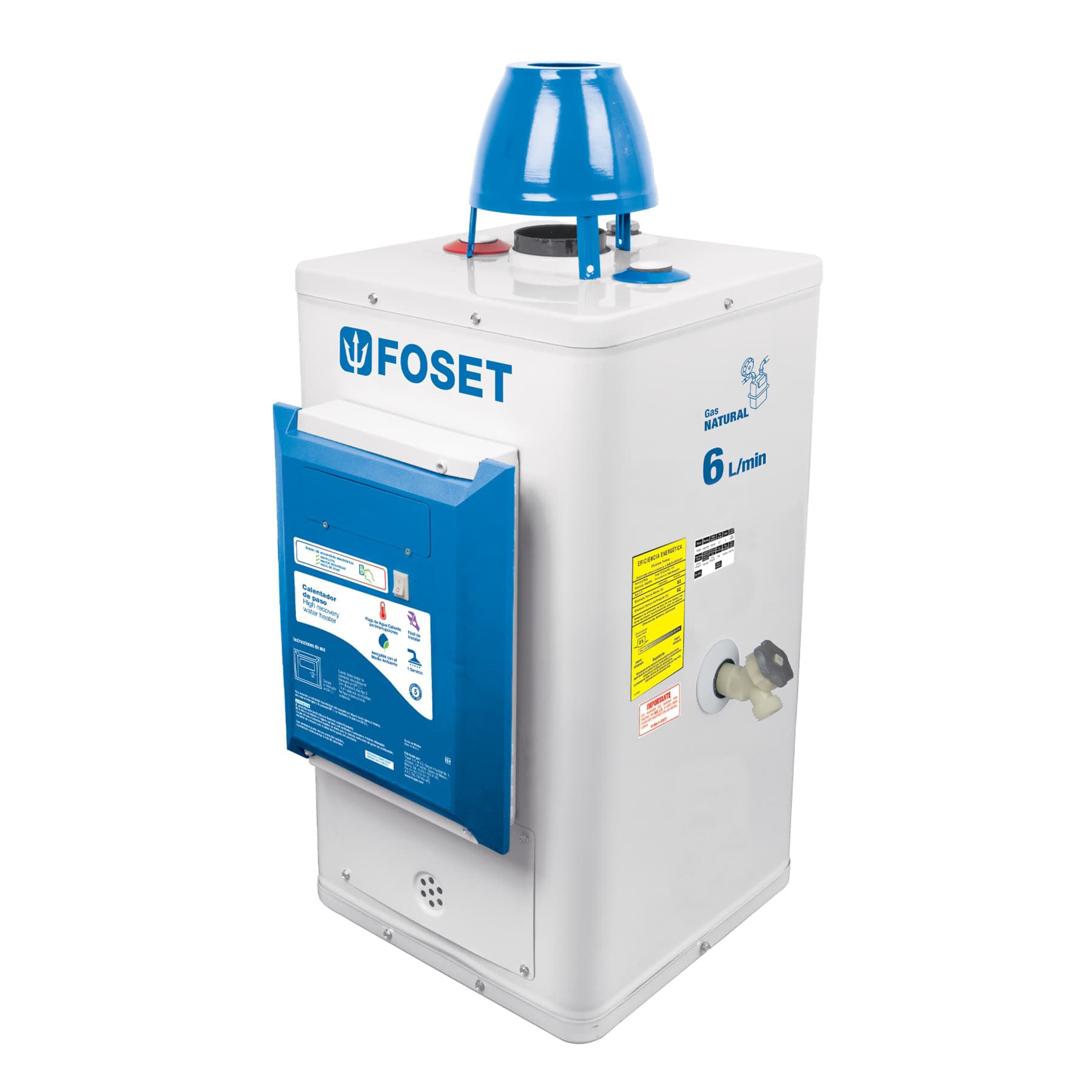 Calentador Electrónico De Paso Foset 6 L 1 Servicio Gas Natural $8,781