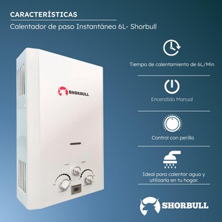 Foto 5 | Calentador de Paso Shorbull Instantáneo Gas LP 6 L