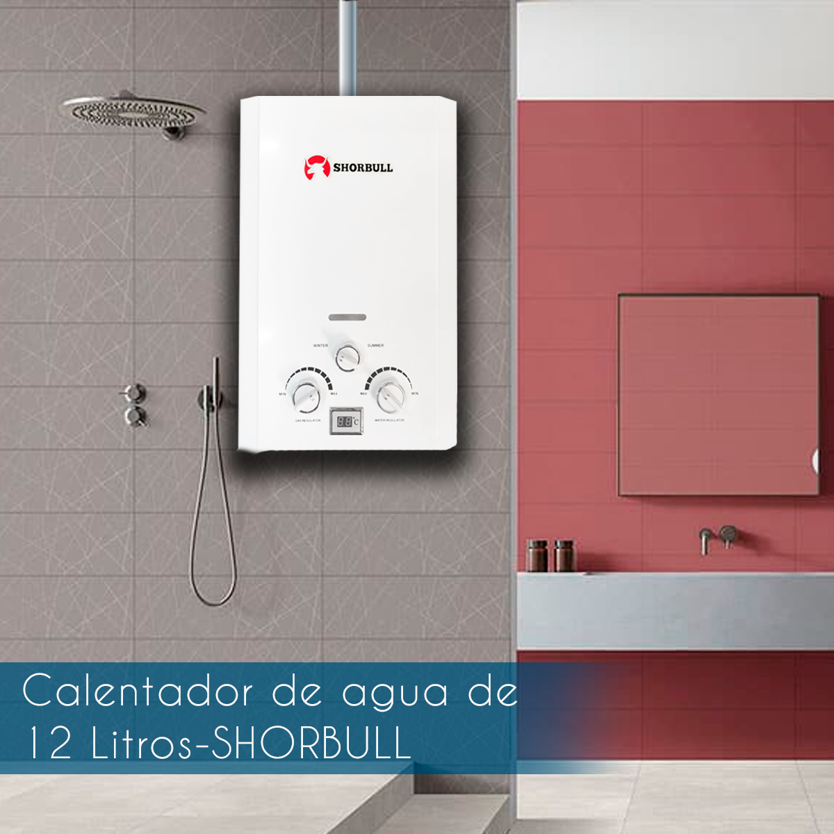 Foto 8 | Calentador de Paso Shorbull Instantáneo Gas LP 12 L