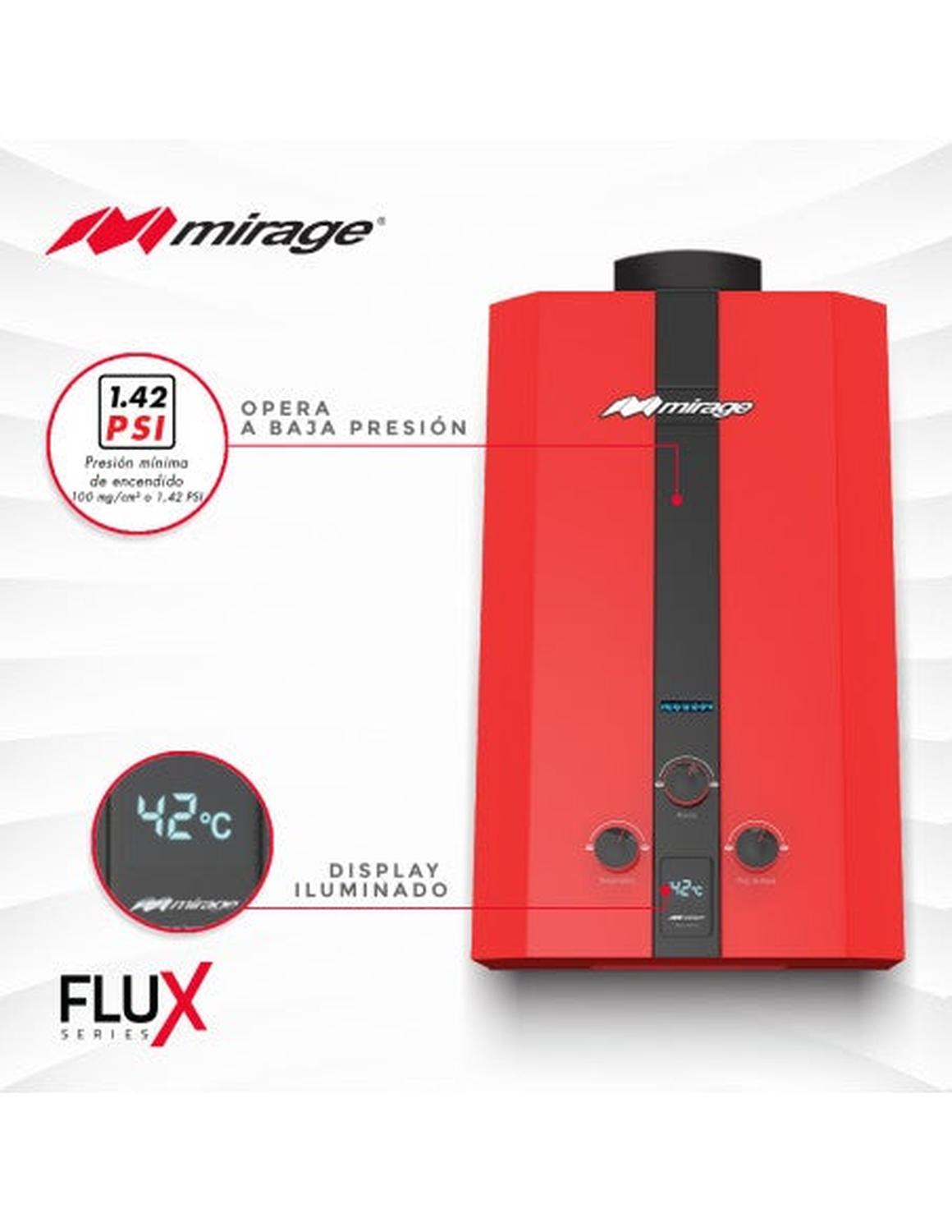 Foto 4 pulgar | Boiler de Paso Mirage Flux 6 Litros por Minuto Rojo Gas LP